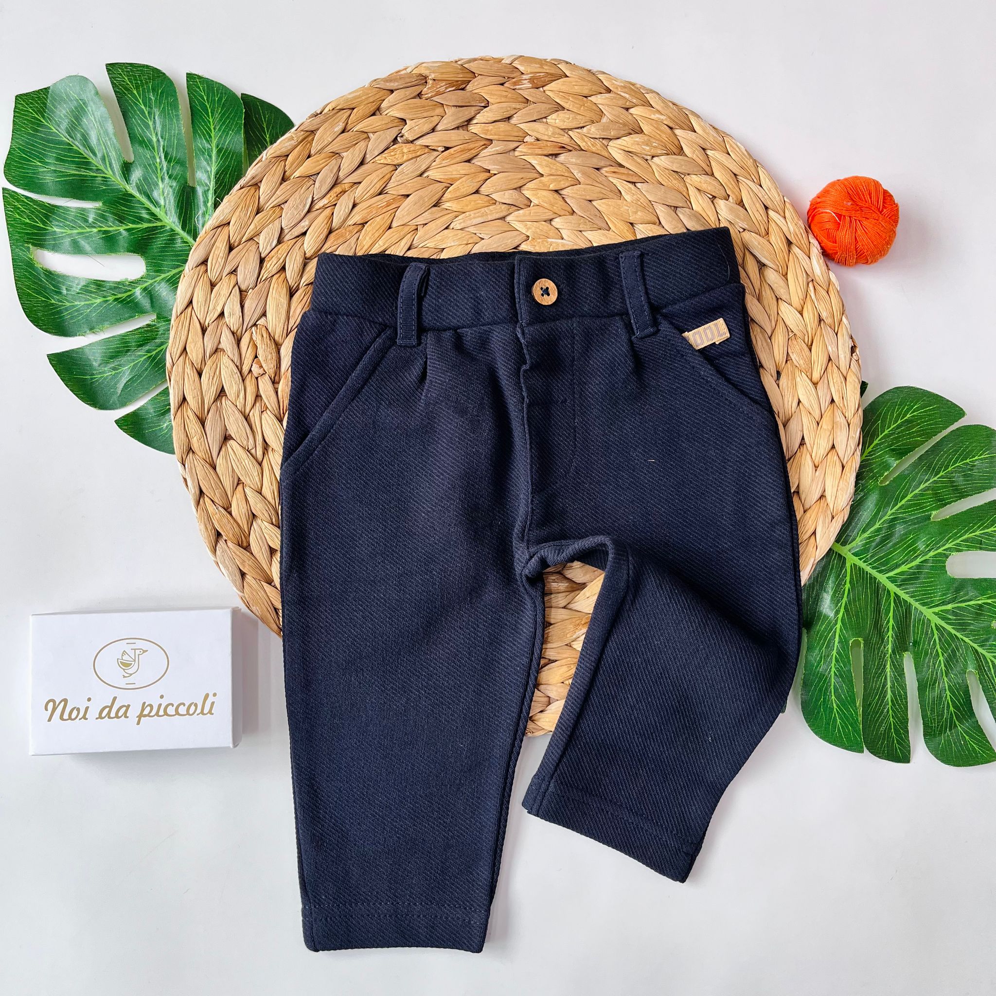 PANTALONE COTONE CALDO MARINO - Noi da piccoli