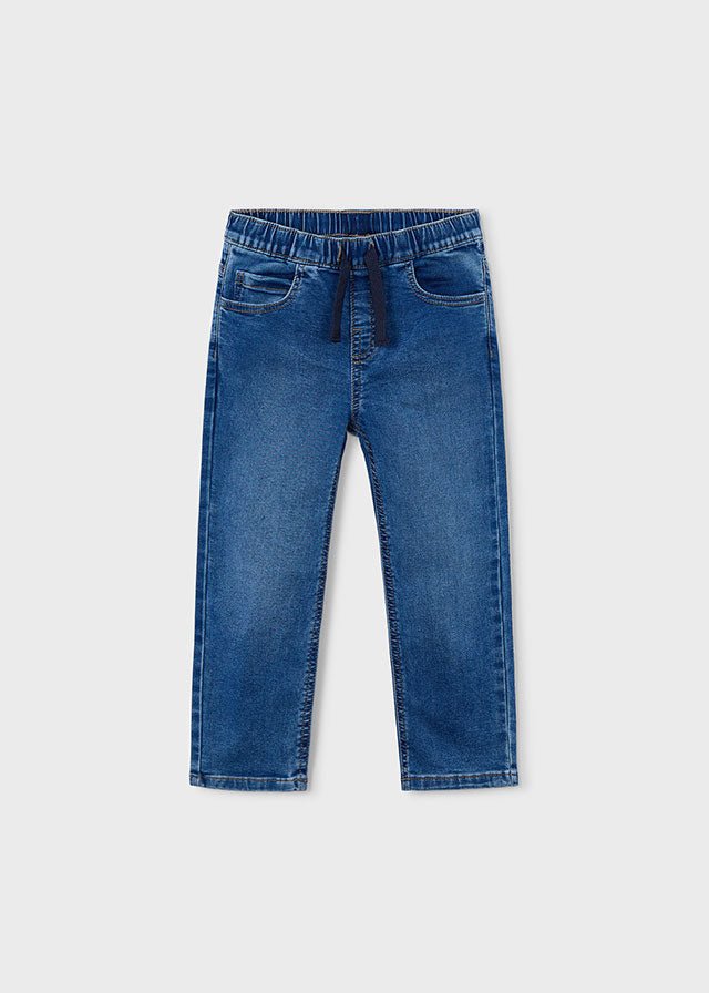 PANTALONE DI JEANS SCURO CON LACCI MEDIO - Noi da piccoli