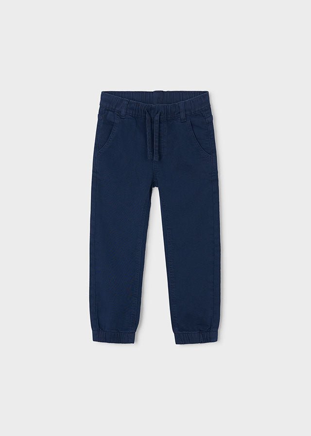 PANTALONE ELASTICO IN COTONE CALDO BLU - Noi da piccoli