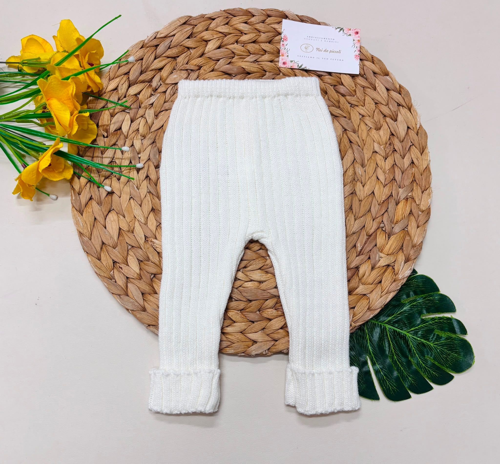 PANTALONE FILATO CALDO BIANCO - Noi da piccoli