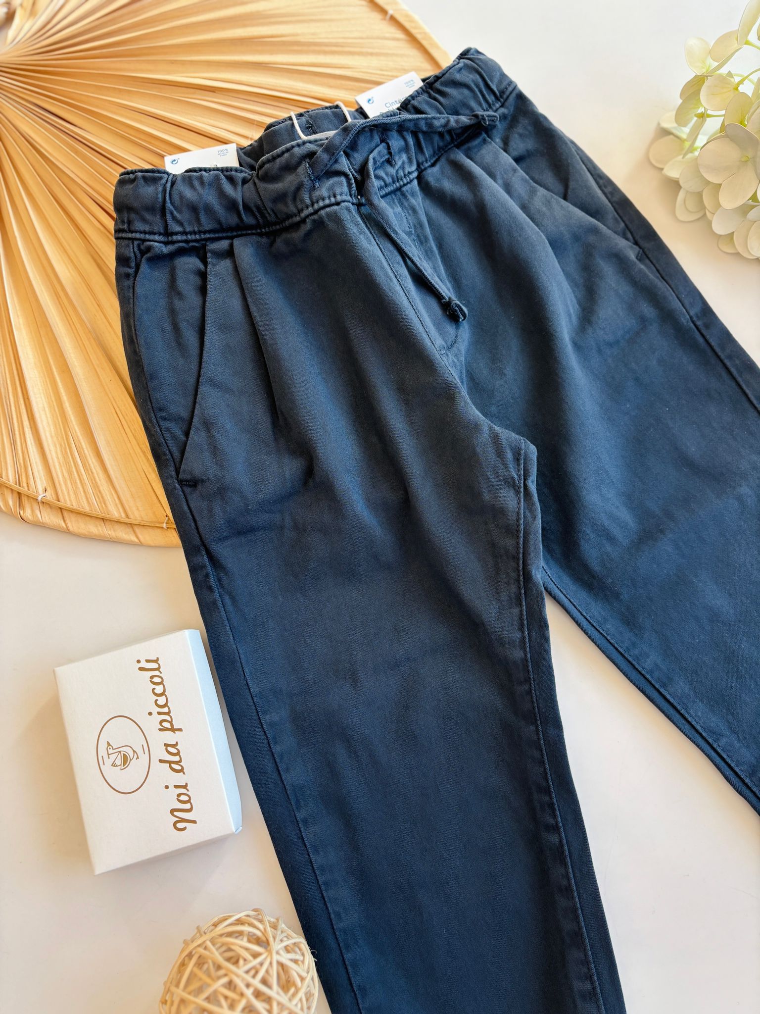 PANTALONE IN CALDO COTONE AZUL - Noi da piccoli