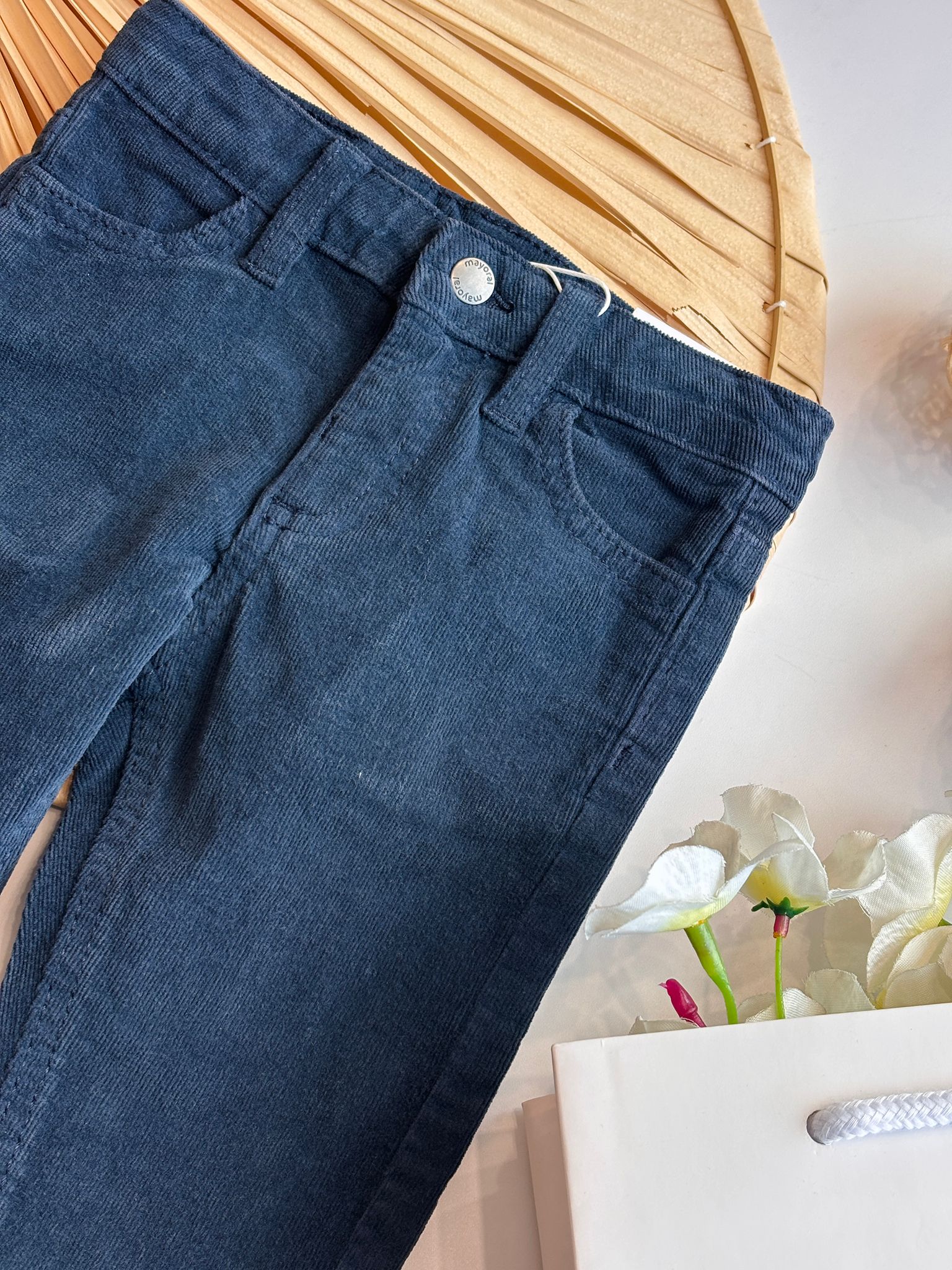 PANTALONE IN CALDO COTONE BLU NOTTE - Noi da piccoli