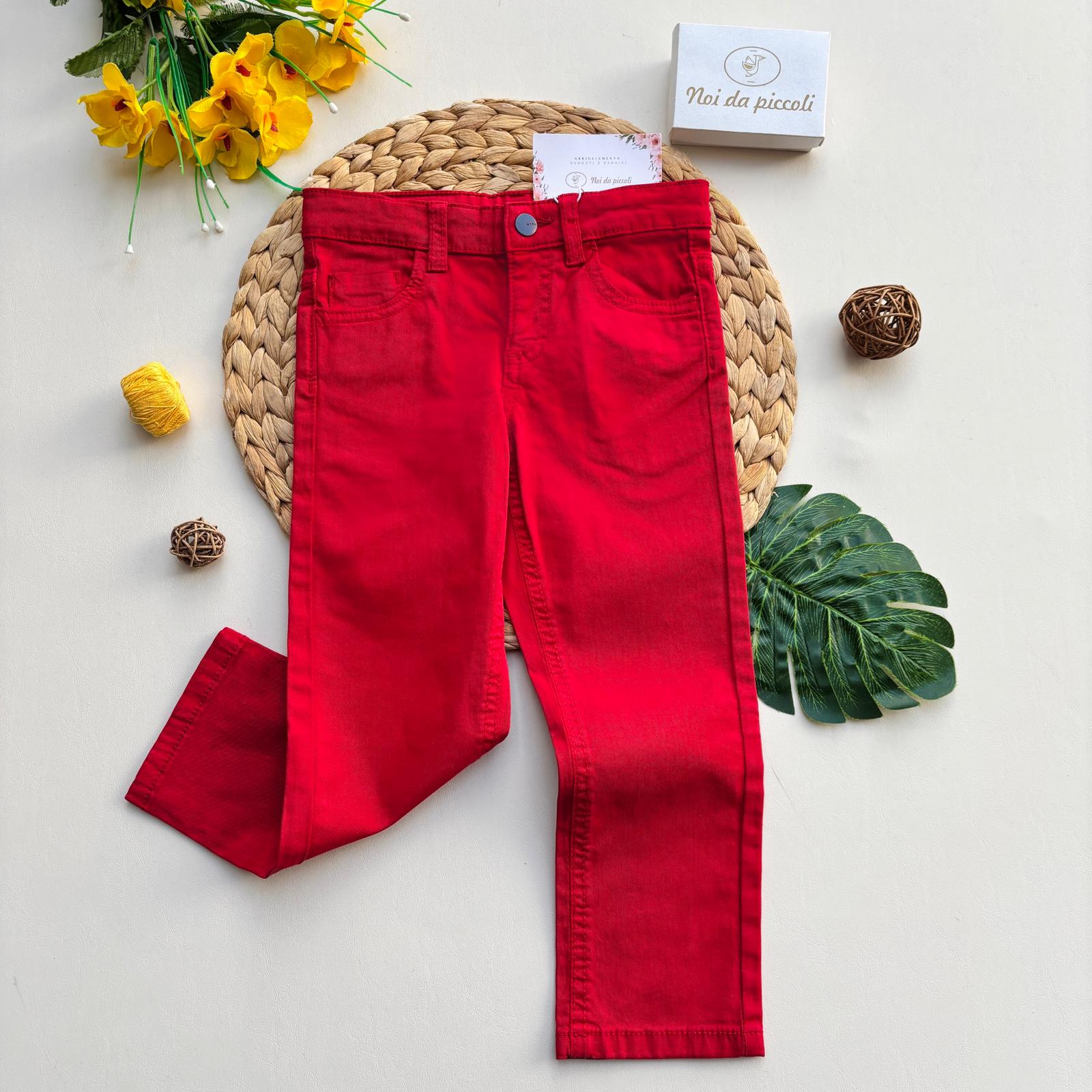 PANTALONE IN CALDO COTONE rojo - Noi da piccoli