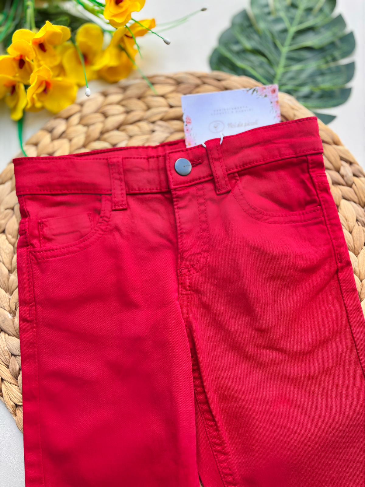 PANTALONE IN CALDO COTONE rojo - Noi da piccoli