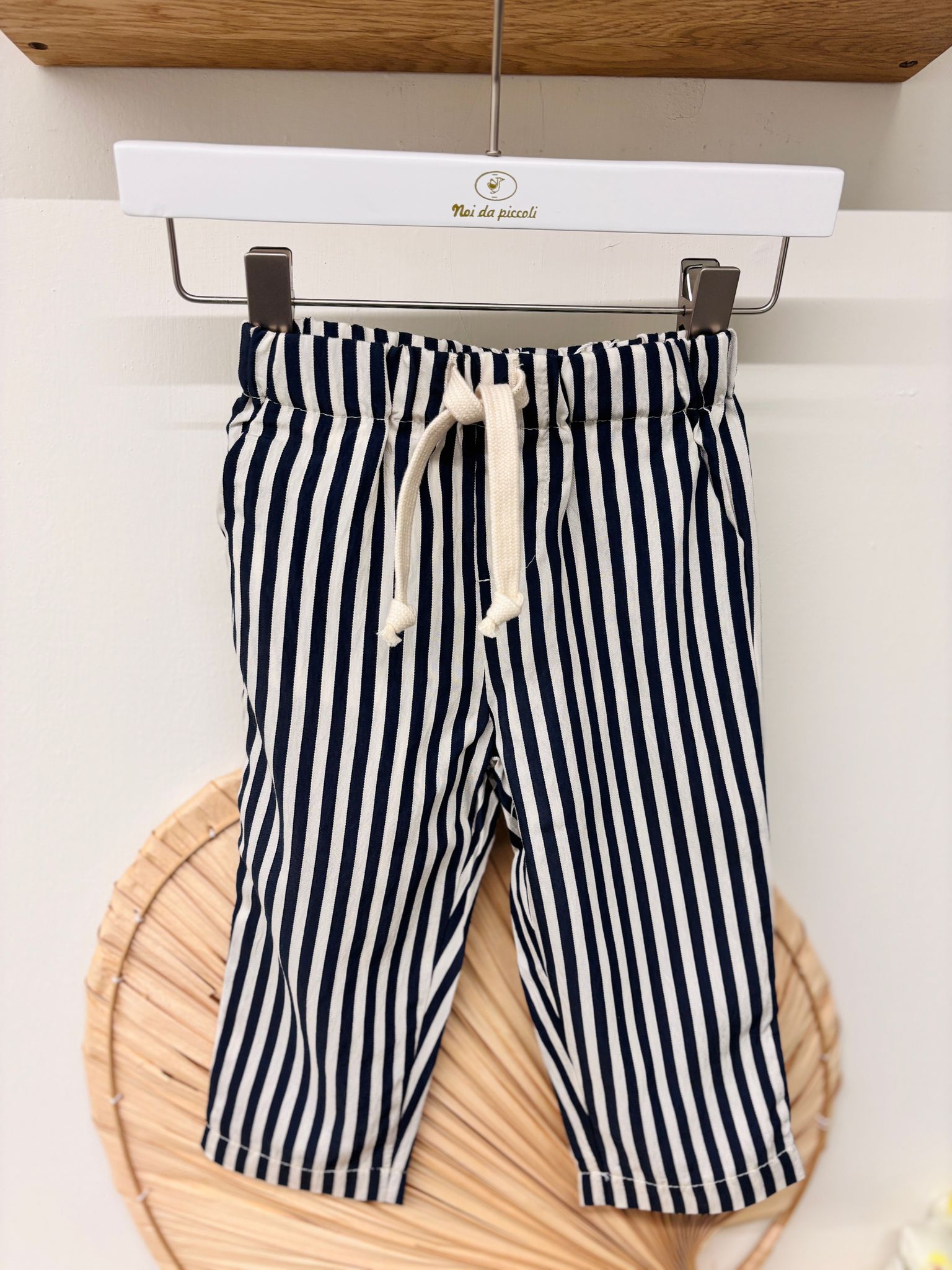 PANTALONE IN COTONE A RIGHE BLU - Noi da piccoli