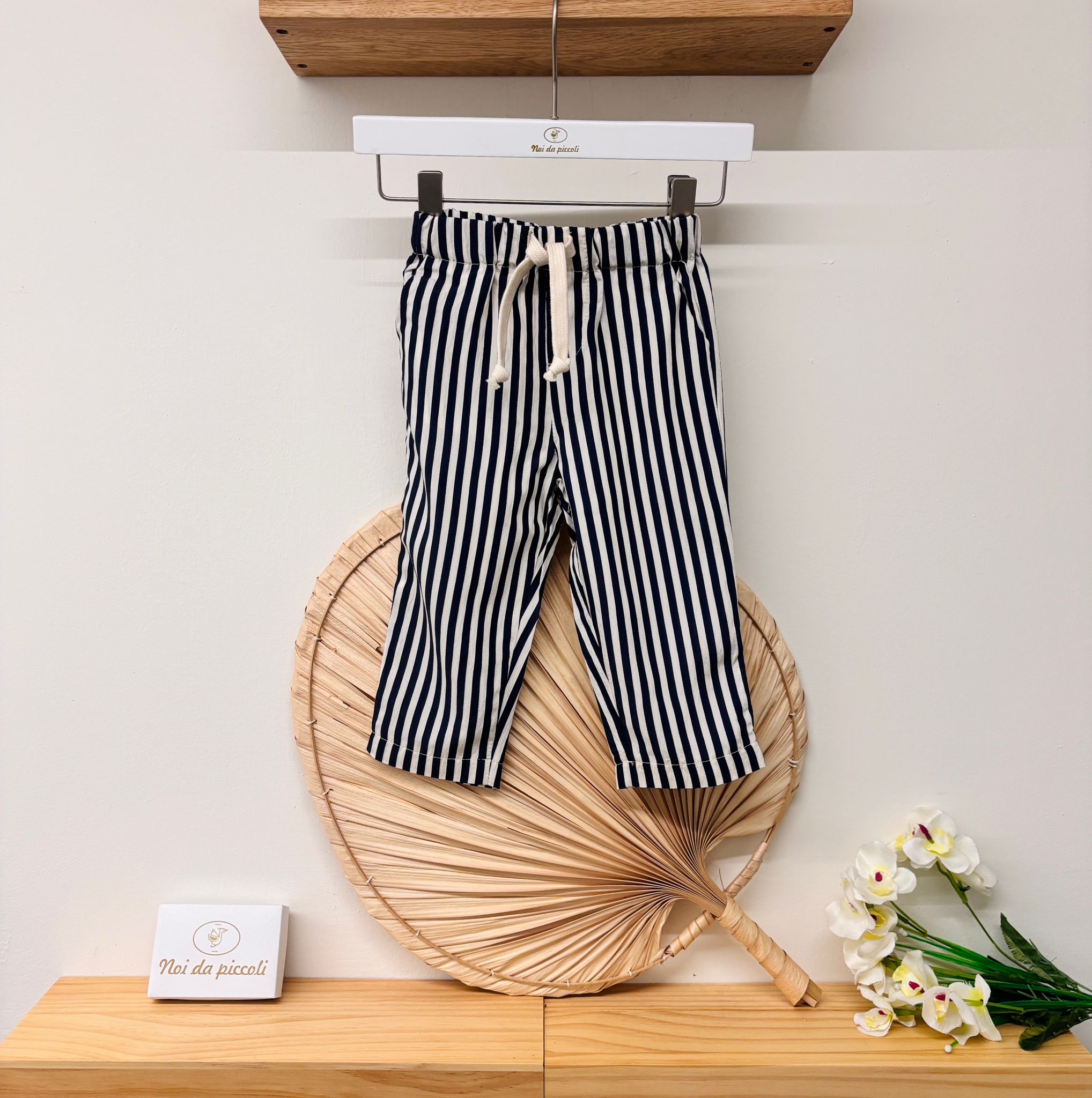 PANTALONE IN COTONE A RIGHE BLU - Noi da piccoli