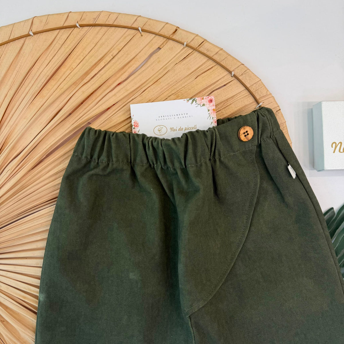 PANTALONE IN COTONE CALDO VERDE - Noi da piccoli