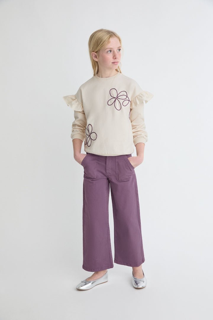 PANTALONE IN COTONE CALDO VIOLA - Noi da piccoli