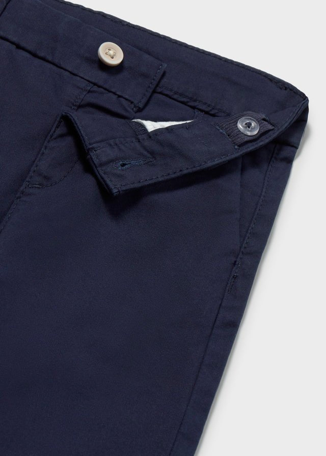 PANTALONE IN COTONE CON BOTTONCINO CHIARO MARINO - Noi da piccoli