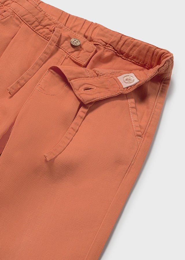 PANTALONE IN COTONE E LINO ARCILLA - Noi da piccoli