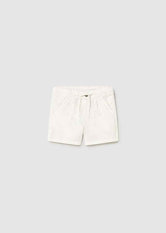 PANTALONE IN COTONE E LINO BIANCO - Noi da piccoli