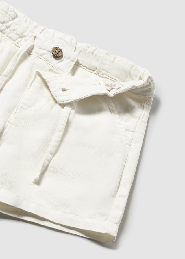 PANTALONE IN COTONE E LINO BIANCO - Noi da piccoli