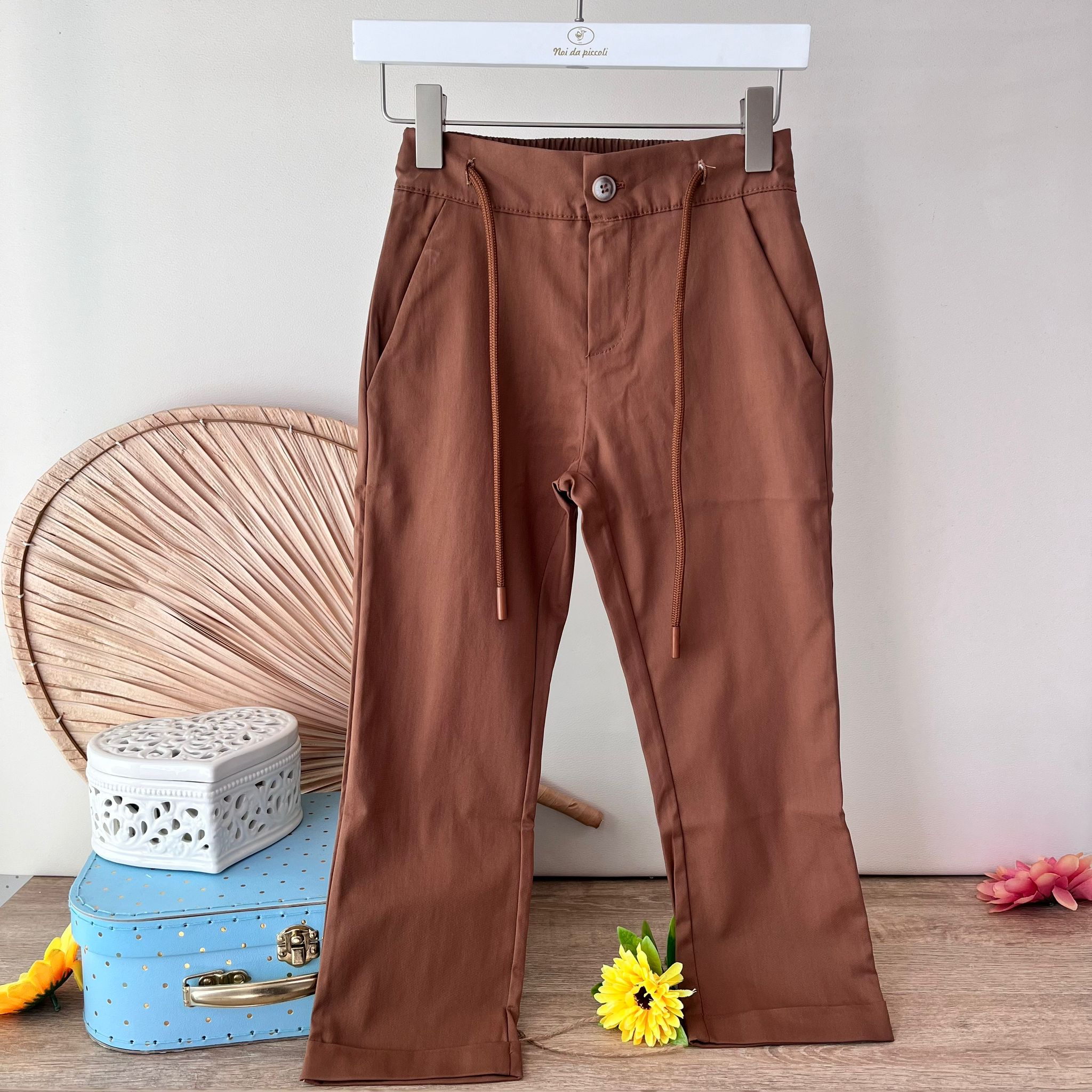 PANTALONE IN COTONE RUGGINE - Noi da piccoli