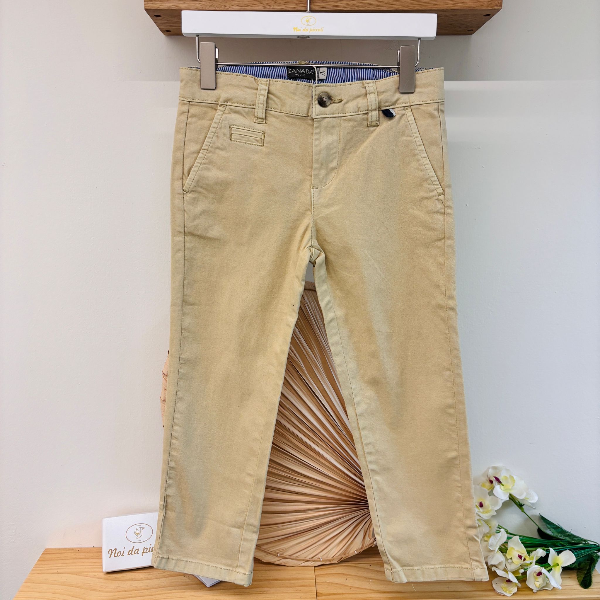 PANTALONE IN COTONE SABBIA - Noi da piccoli