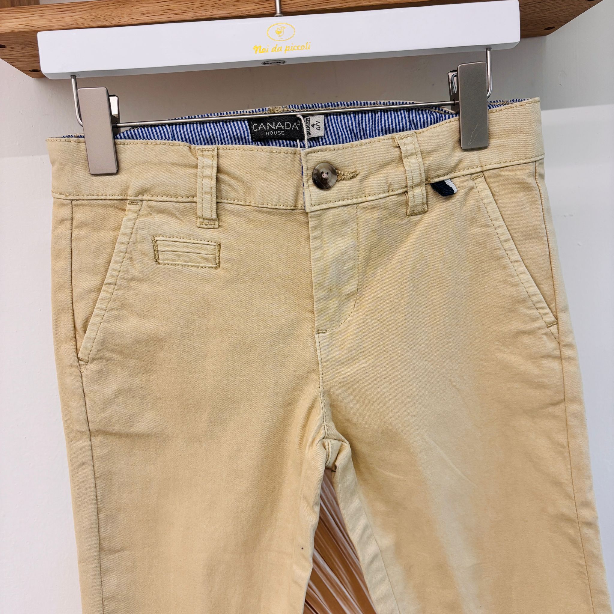 PANTALONE IN COTONE SABBIA - Noi da piccoli