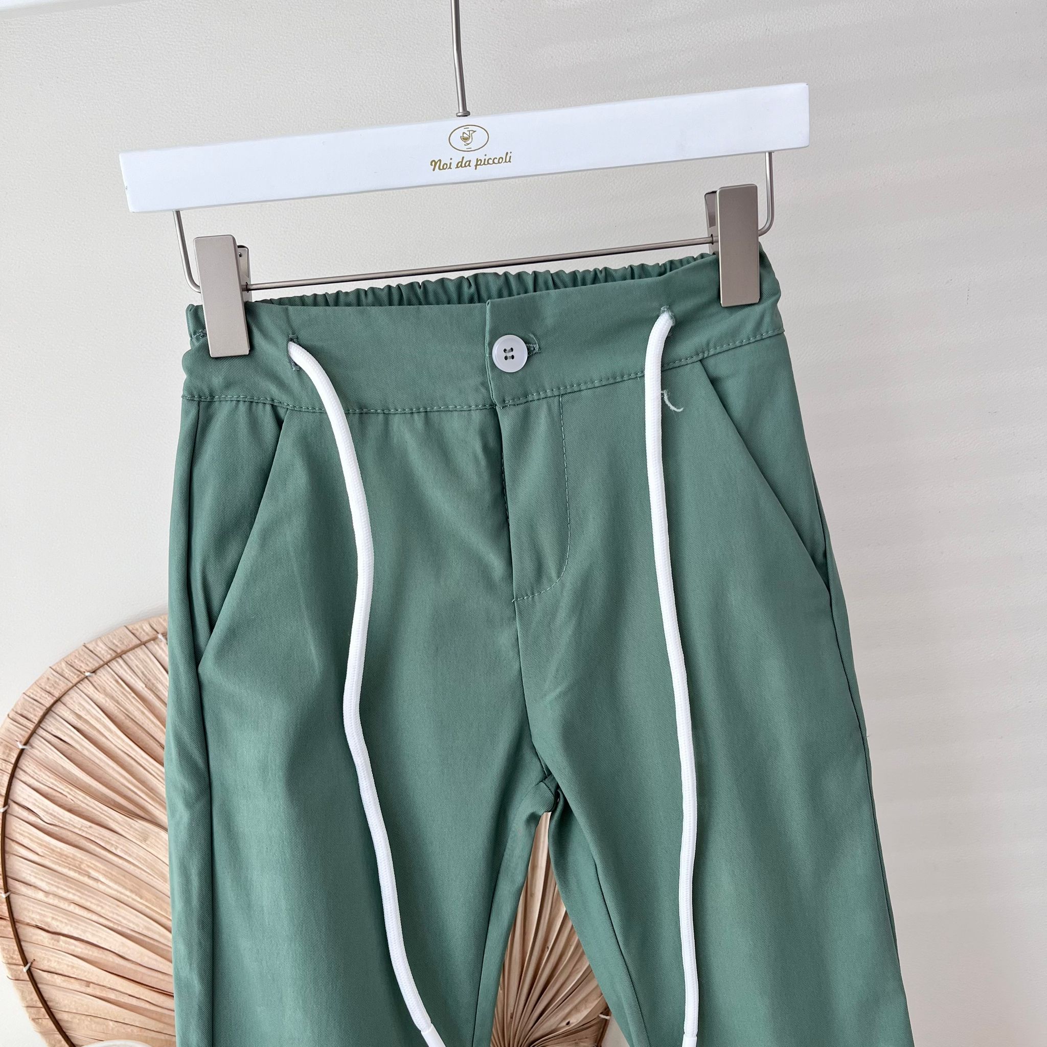 PANTALONE IN COTONE VERDE - Noi da piccoli