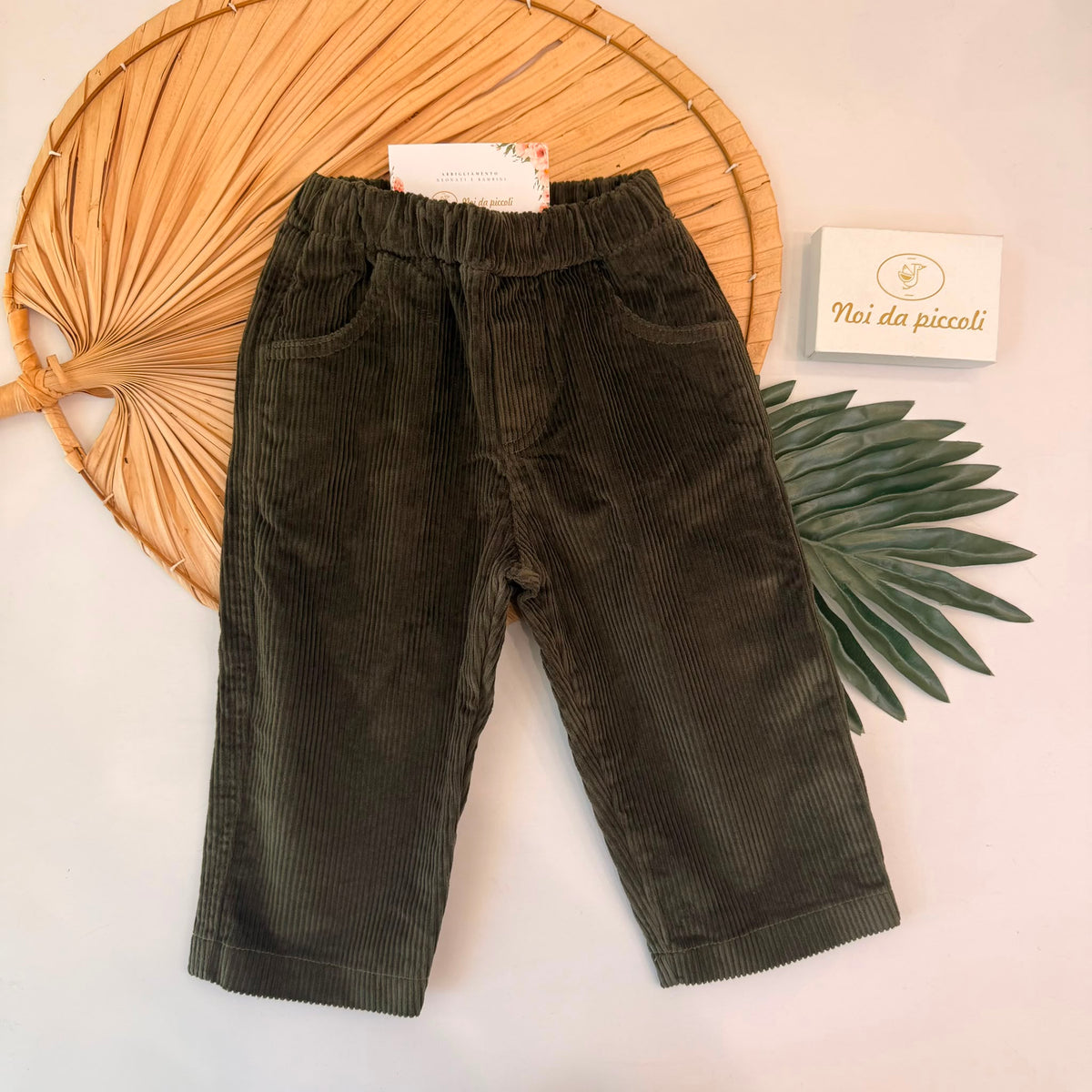 PANTALONE IN VELLUTO VERDE - Noi da piccoli