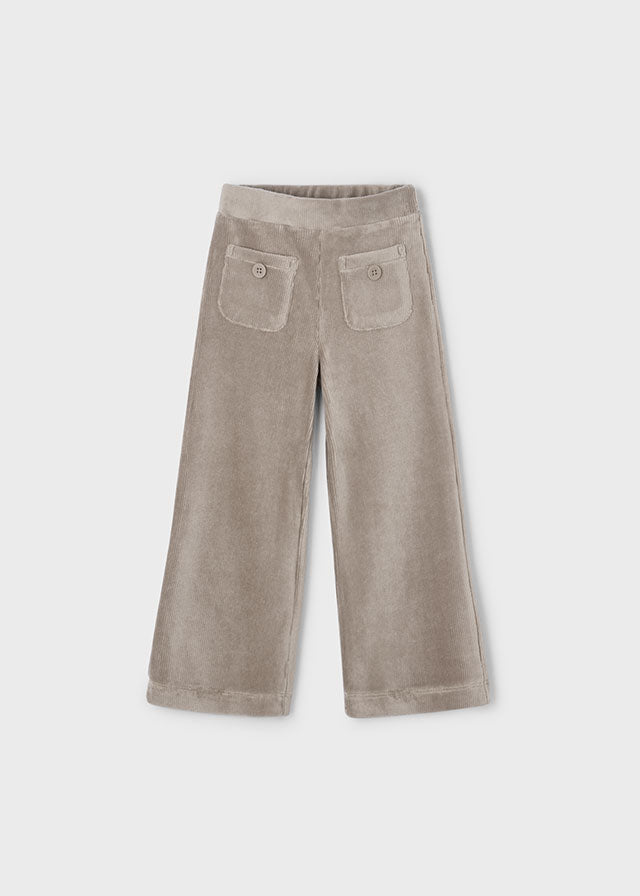 PANTALONE IN VELUTO A ZAMPA BEIGE - Noi da piccoli