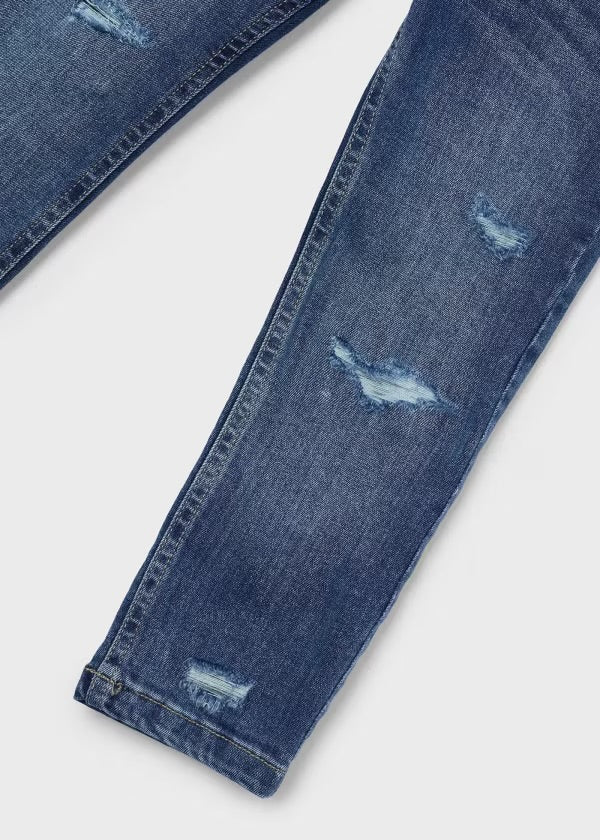 PANTALONE JEANS CON STRAPPETTI - Noi da piccoli