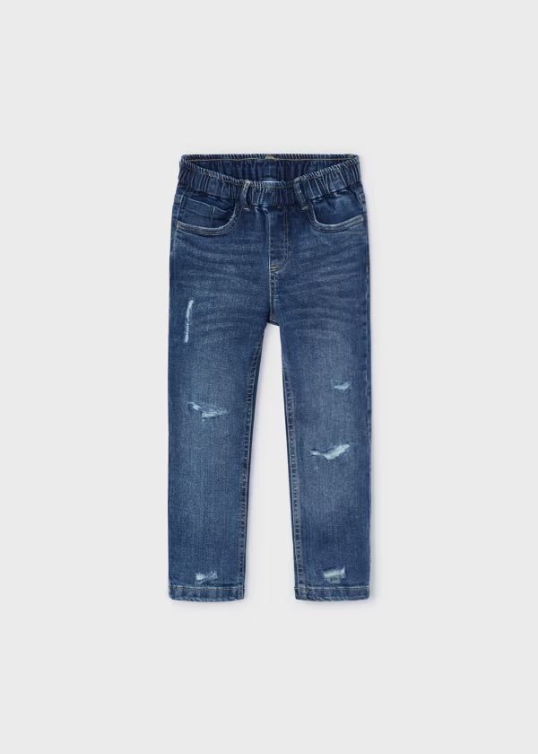PANTALONE JEANS CON STRAPPETTI - Noi da piccoli