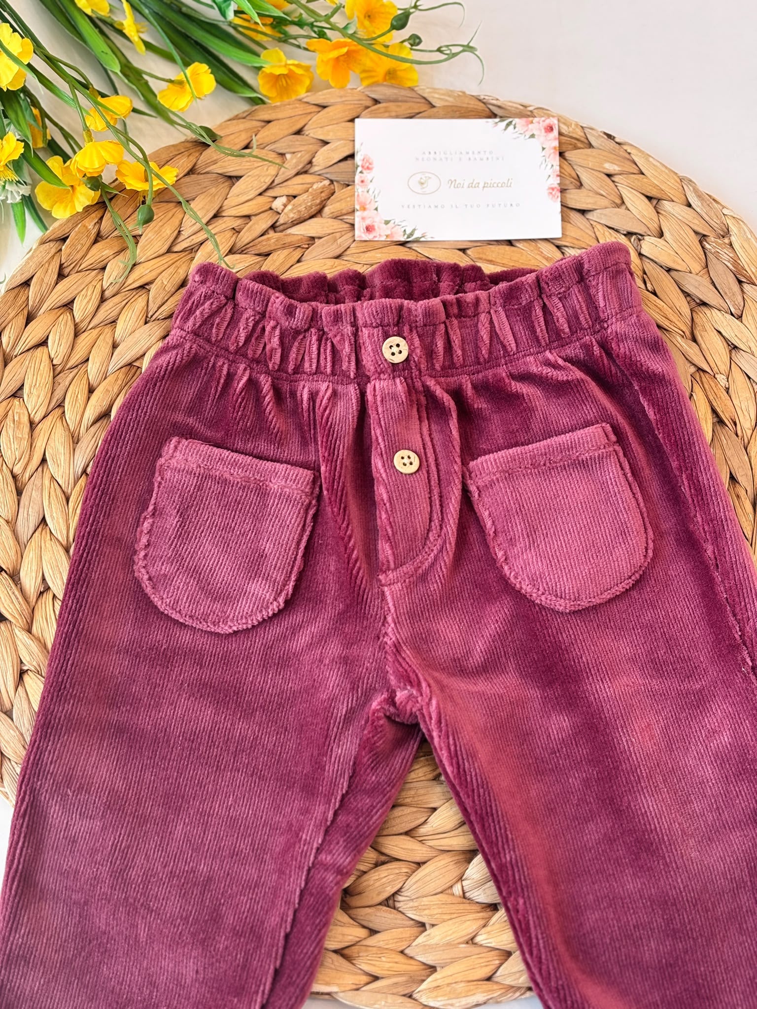 PANTALONE Velluto BORDEAUX - Noi da piccoli