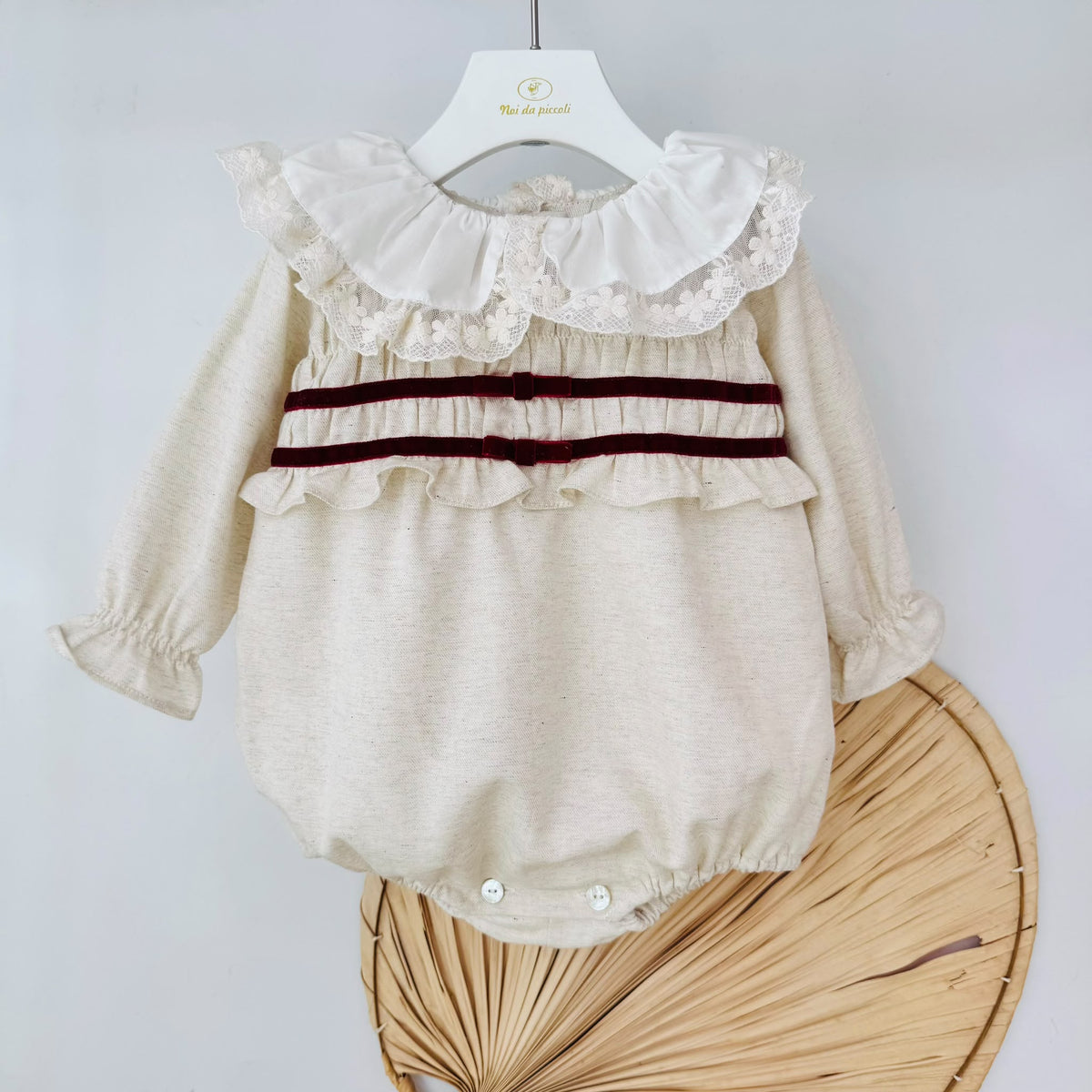 PAGLIACCETTO con dettagli in velluto e pizzo BEIGE