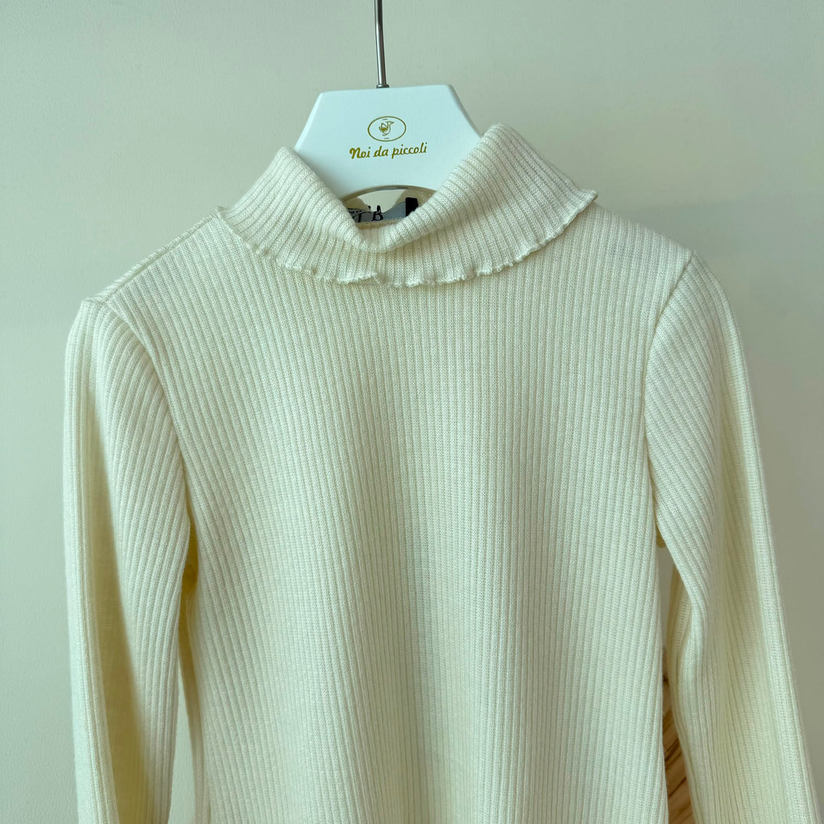 MAGLIA mezzo collo a costine AVORIO