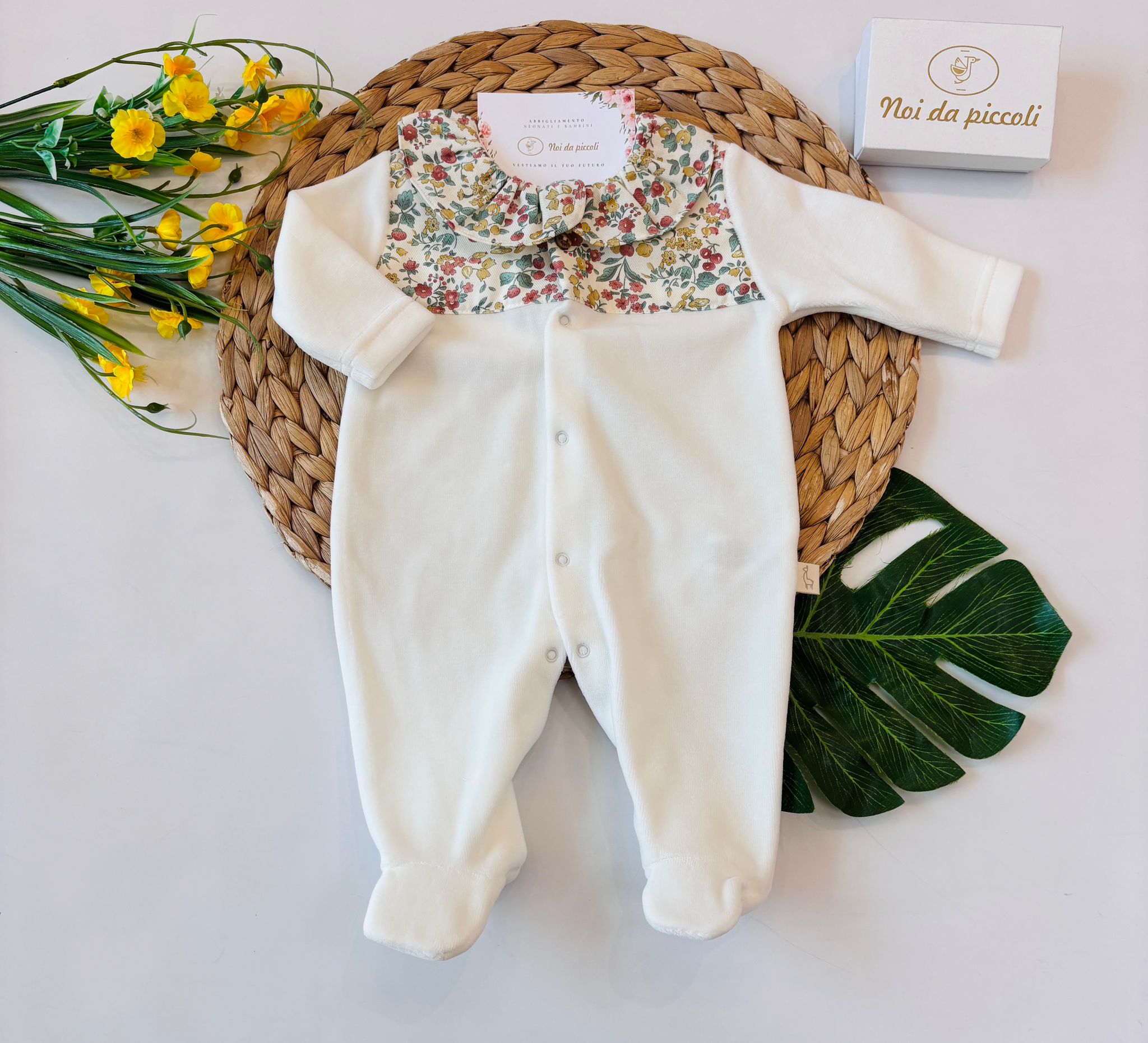 TUTINA ANTIPANICO IN CINIGLIA BIANCO FLOREALE