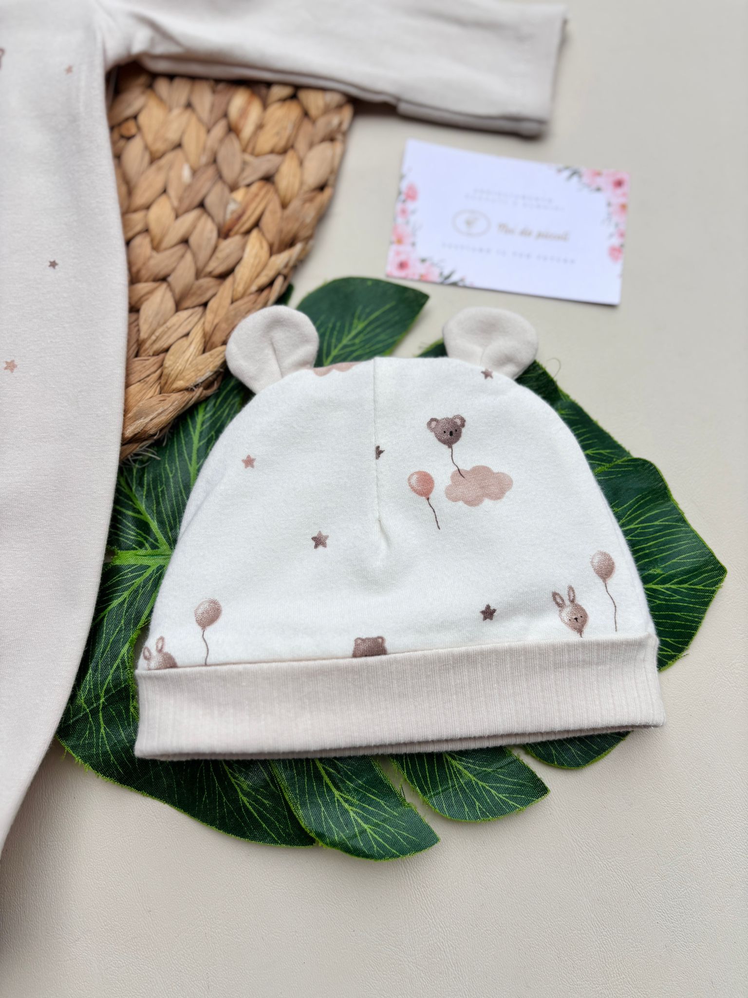 COMPLETO 3 PZ IN CALDO COTONE ORSETTI BEIGE