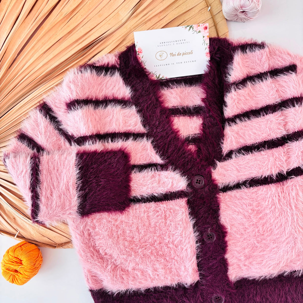 Cardigan IN FILATO CALDO ROSA