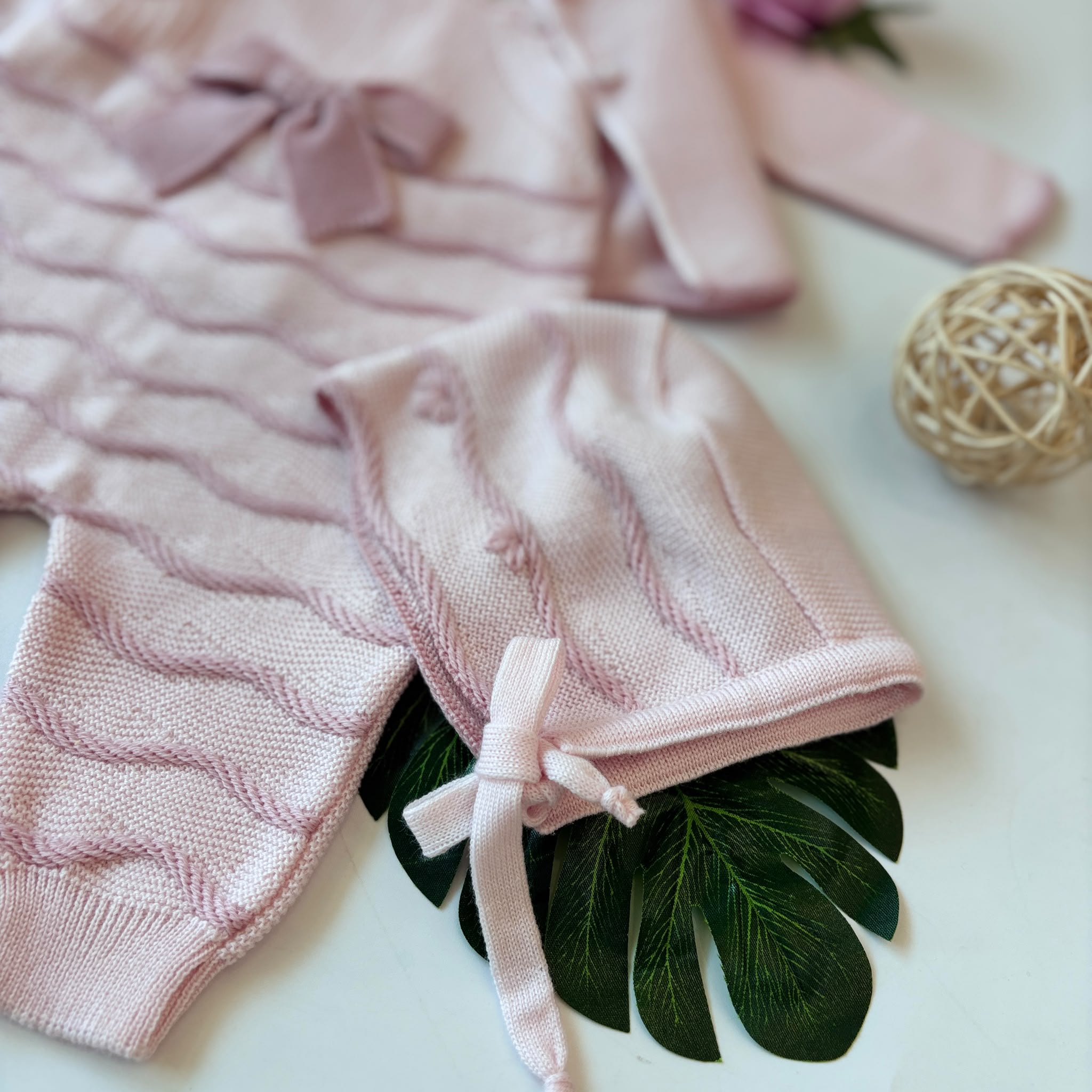 SALOPETTE CON PARURE 100% LANA ROSA