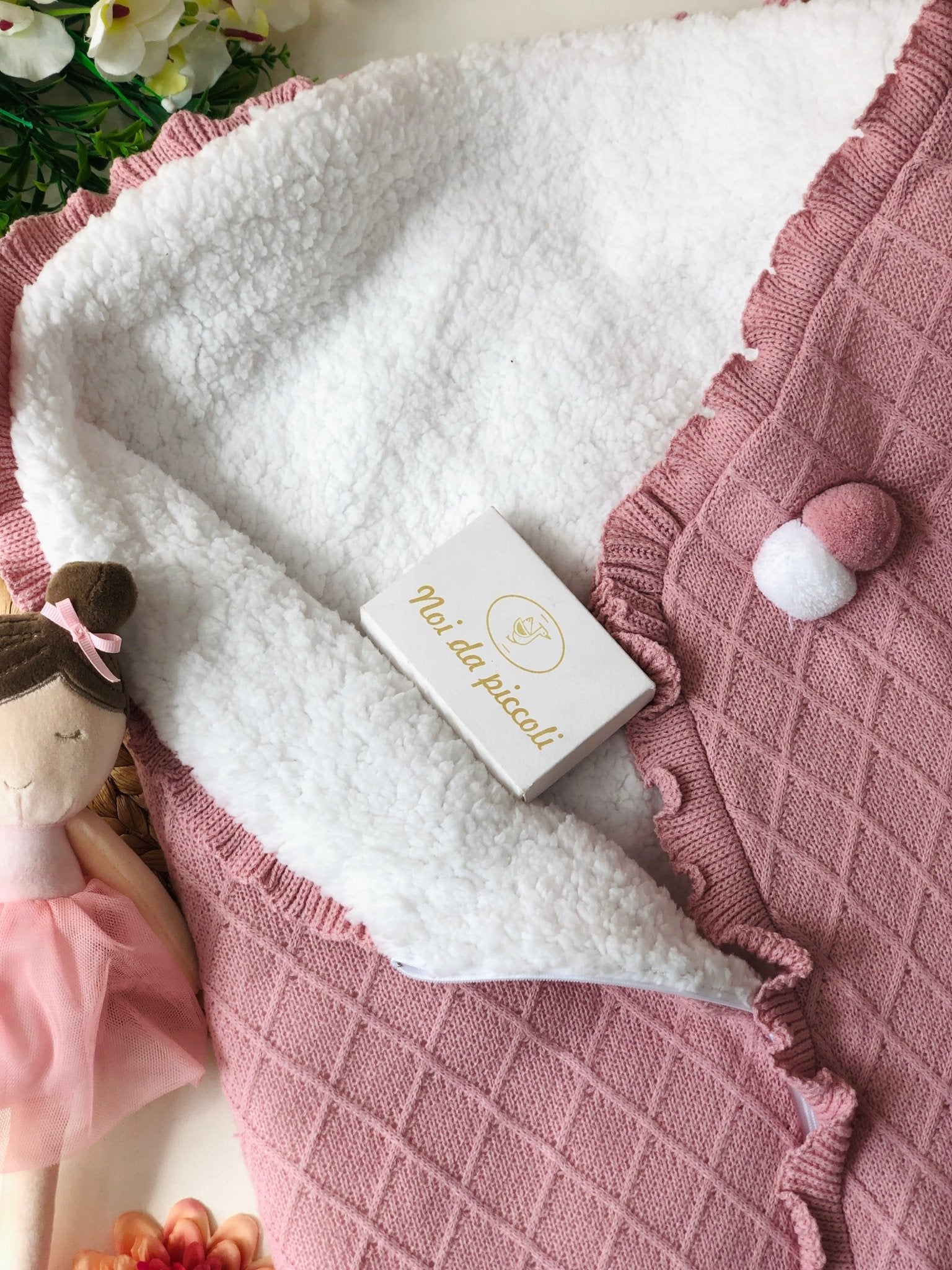 SACCO NANNA FILATO CALDO ROSA ROMBI - Noi da piccoli