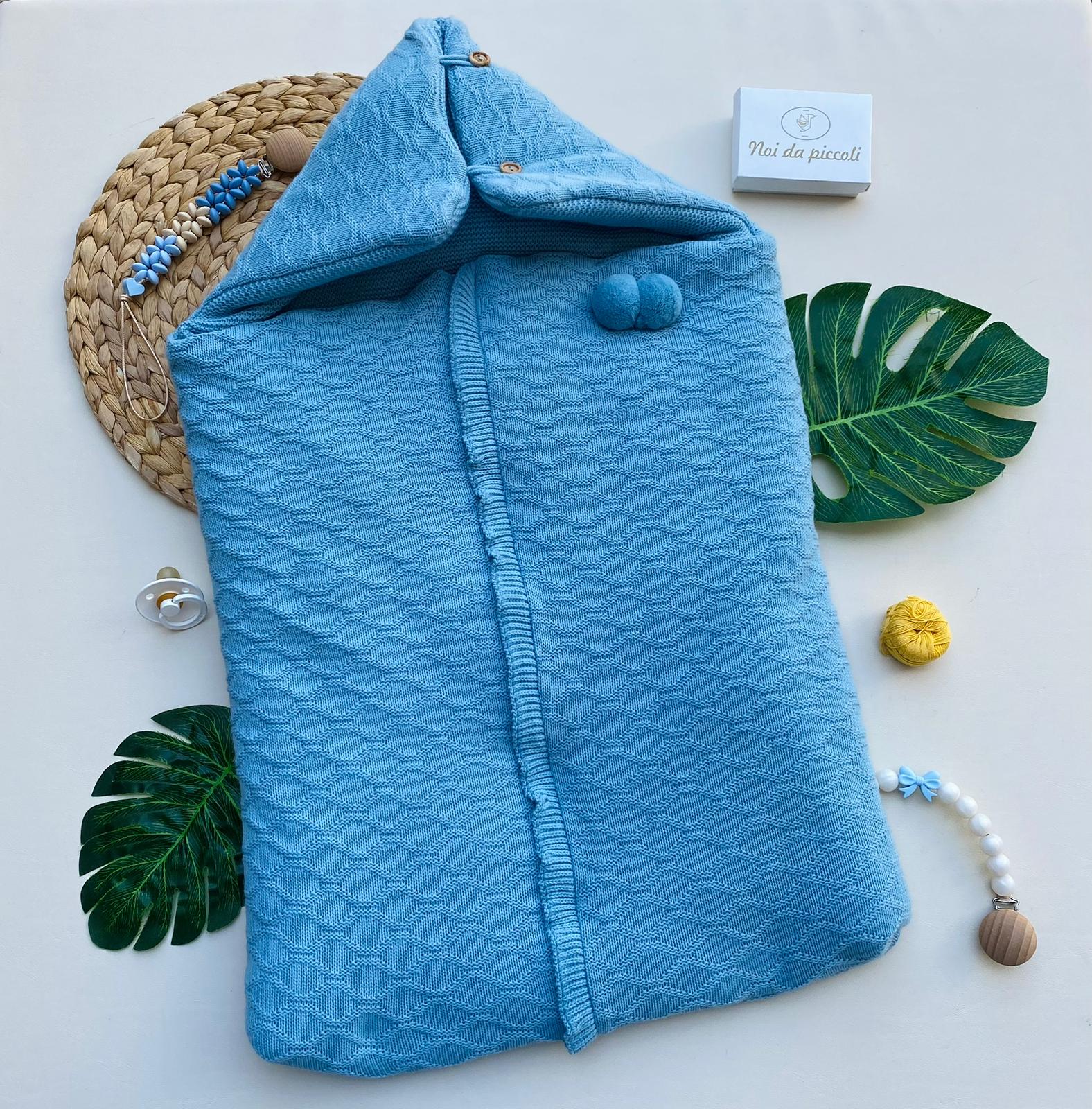 SACCO NANNA IN FILATO CALDO 100% ACRILICO AZUL - Noi da piccoli