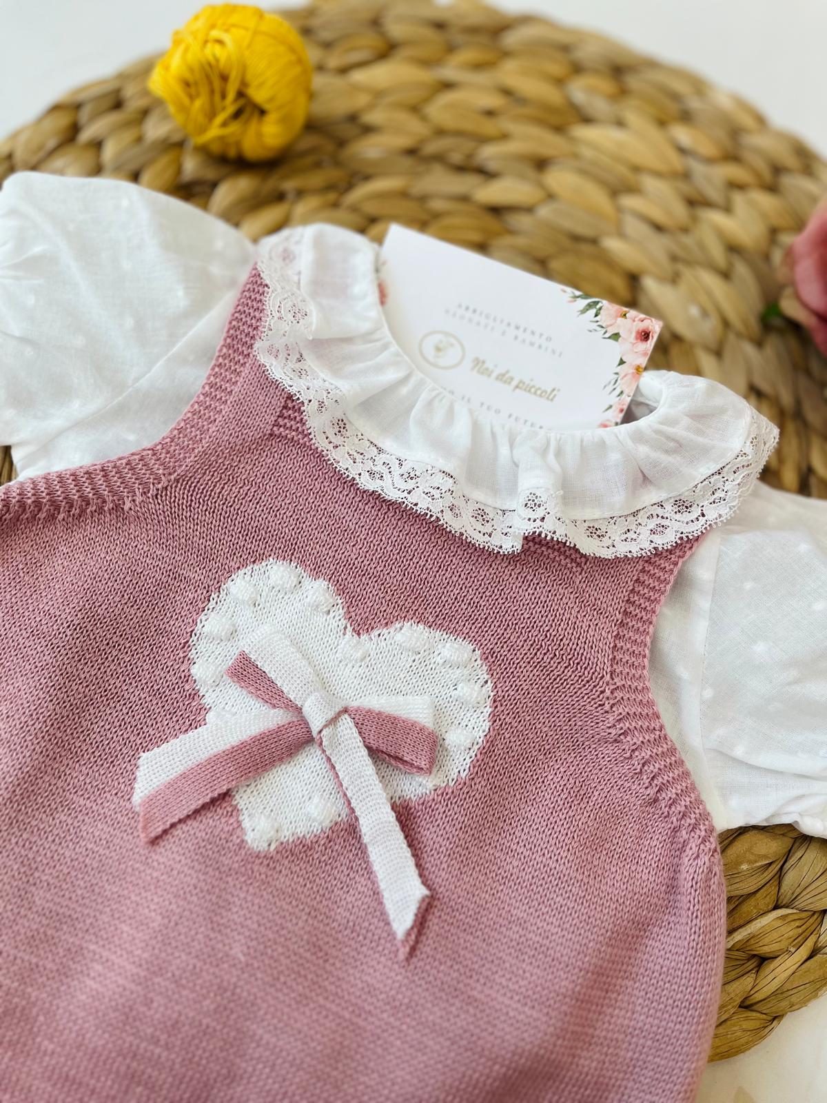 SALOPETTE 100 % COTONE Bianco - Noi da piccoli