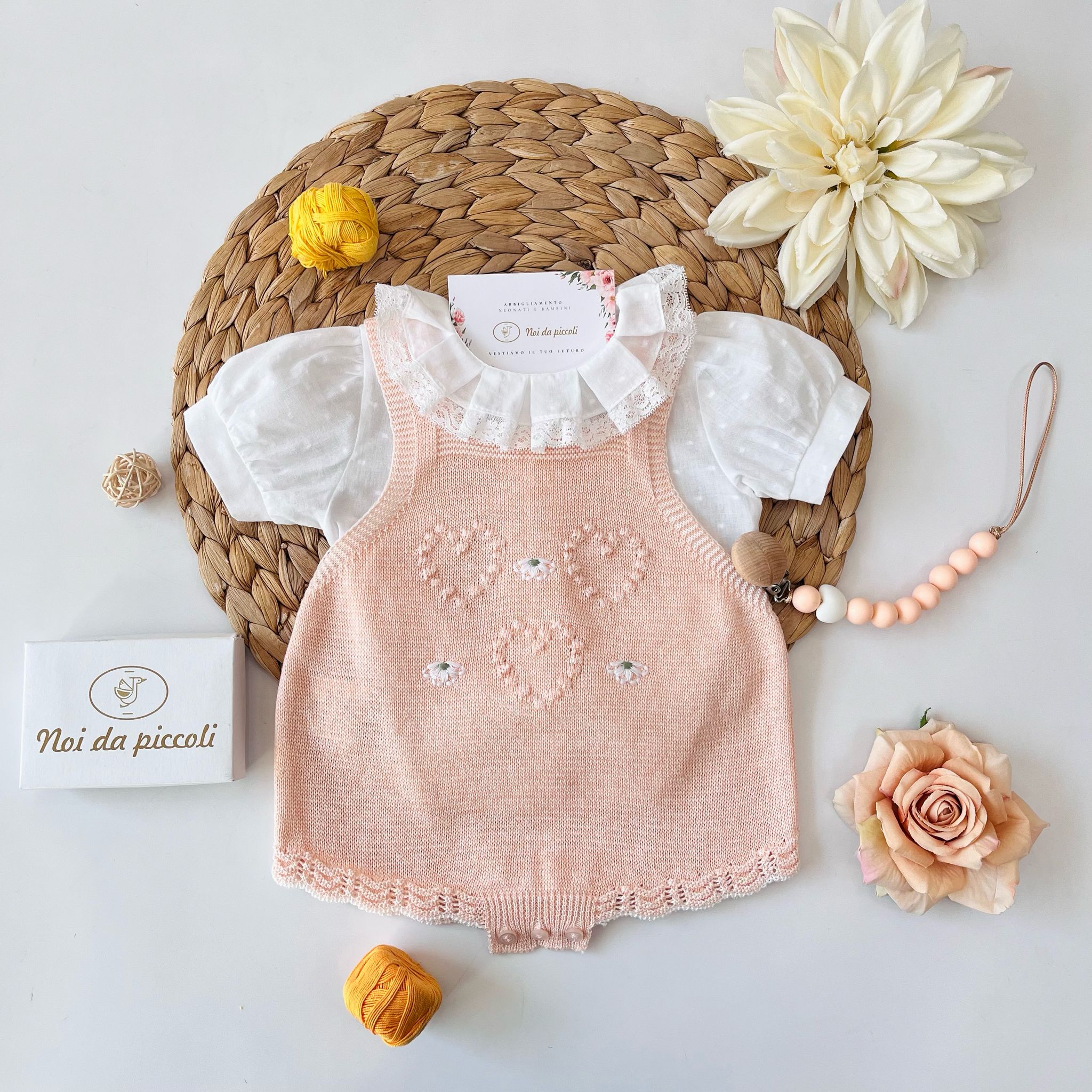 SALOPETTE 100 % COTONE Rosa - Noi da piccoli