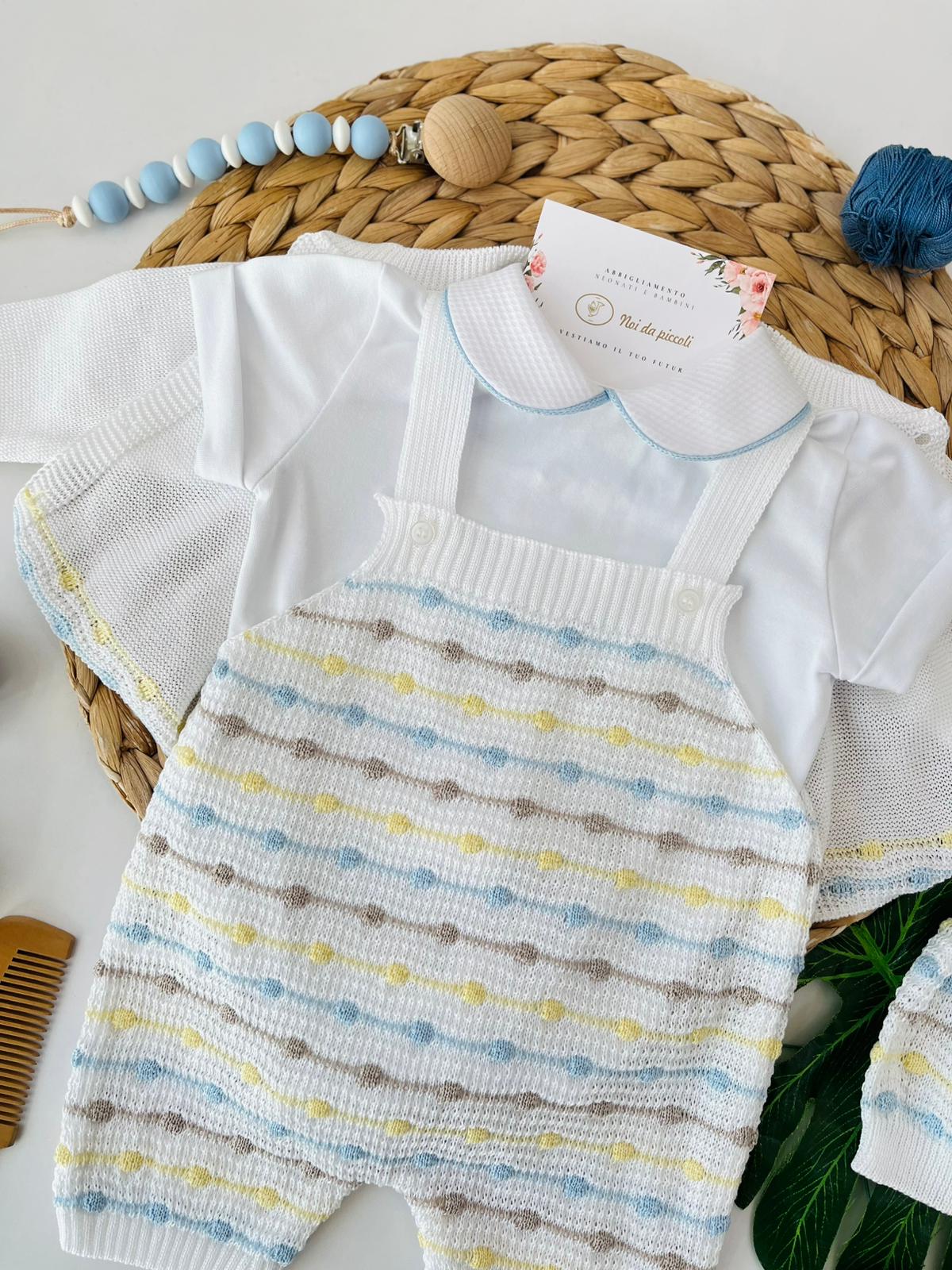 SALOPETTE 100% FILO DI COTONE POLVERE MULTICOLOR - Noi da piccoli