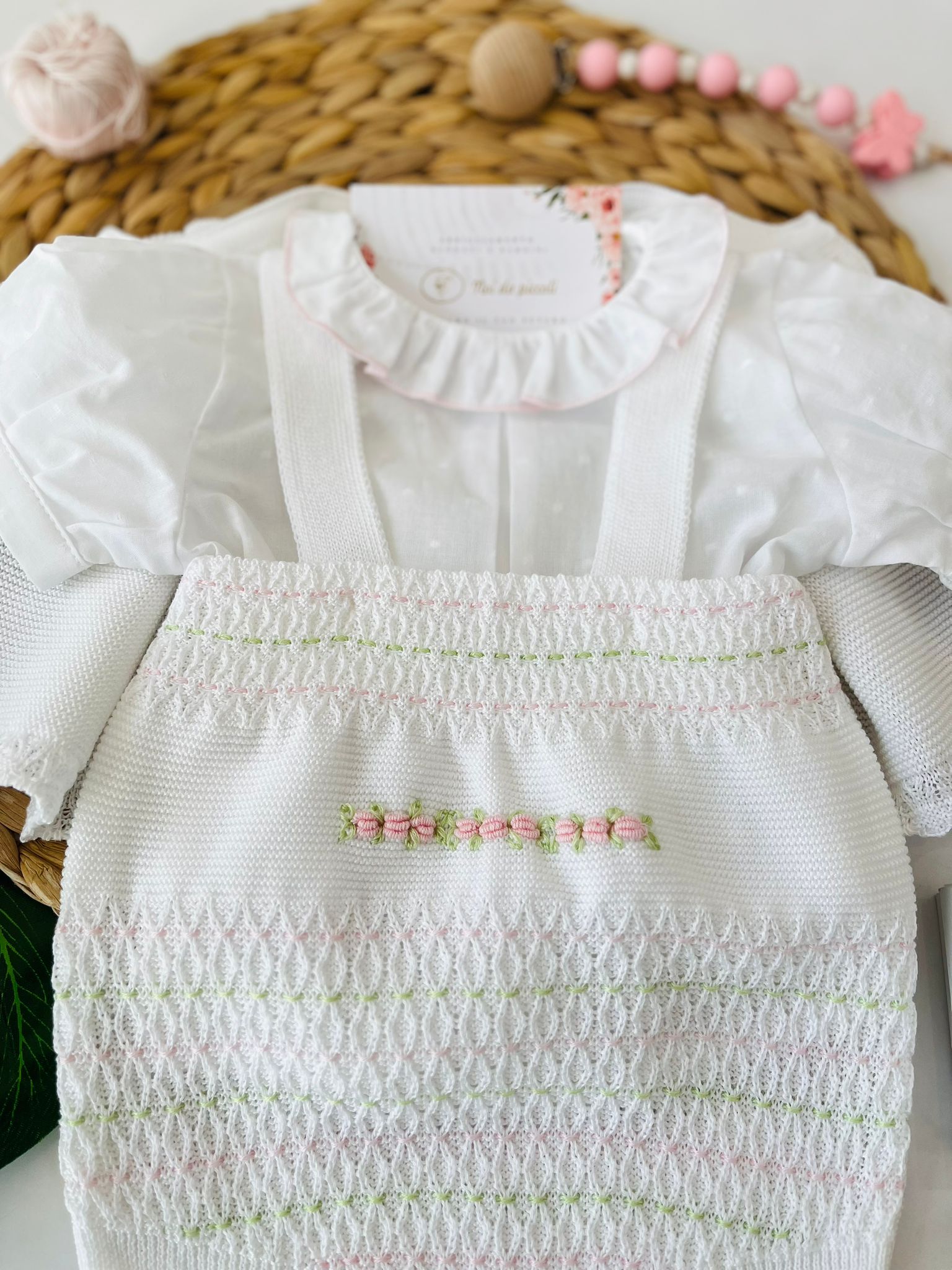 SALOPETTE 100% FILO DI COTONE ROSA LIME - Noi da piccoli