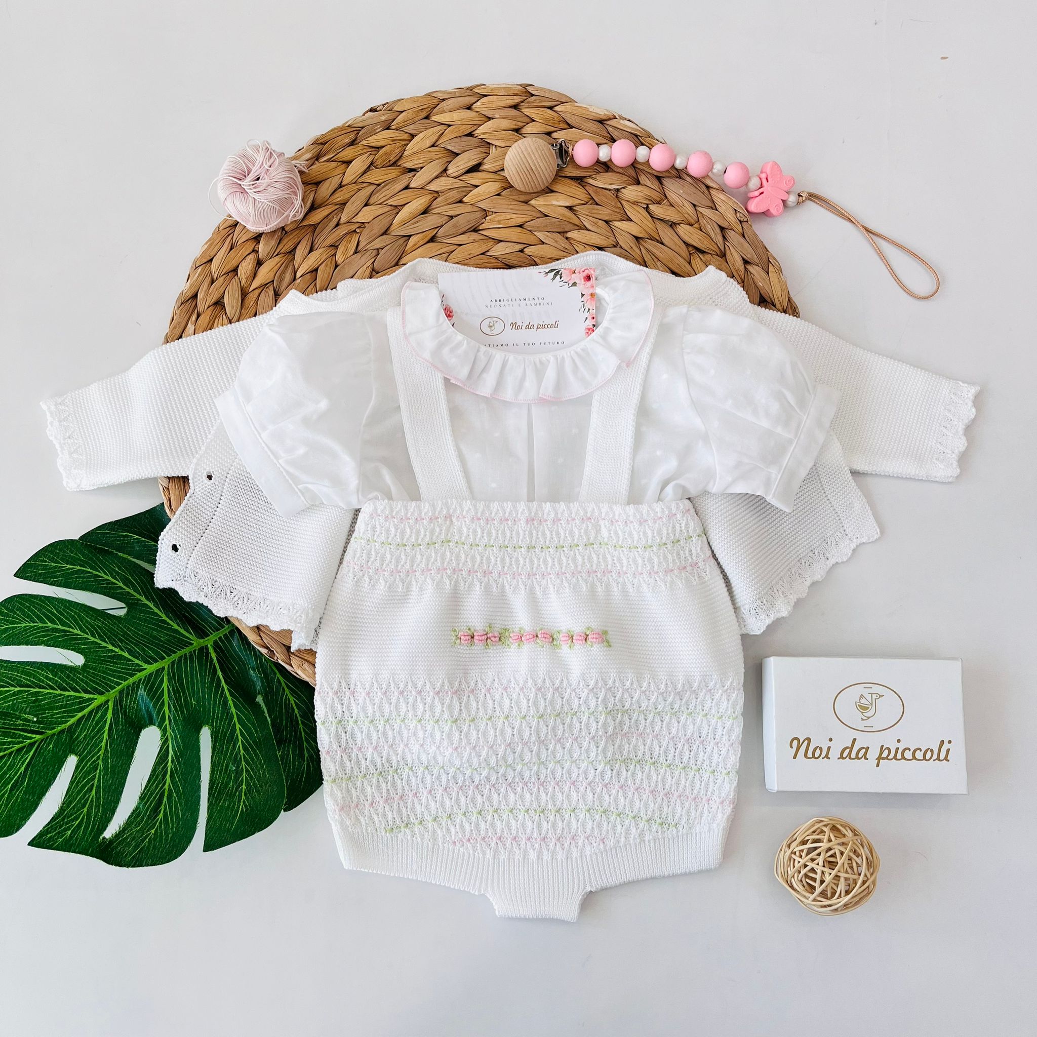 SALOPETTE 100% FILO DI COTONE ROSA LIME - Noi da piccoli