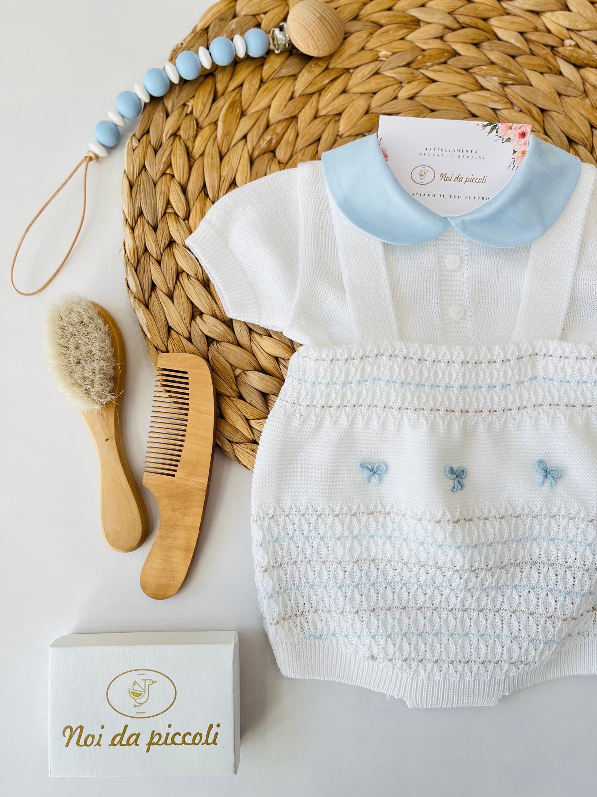 SALOPETTE 3 FIOCCHETTI 100% FILO DI COTONE POLVERE NOCE - Noi da piccoli