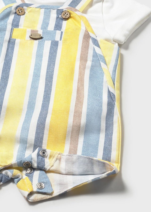 SALOPETTE A RIGHE CON MAGLIETTINA IN COTONE SAVANA - Noi da piccoli