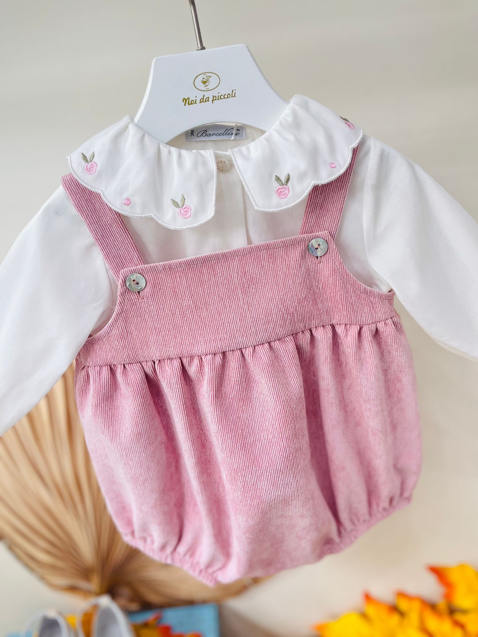 SALOPETTE CON BODY VELLUTINO A COSTINE MALVA - Noi da piccoli