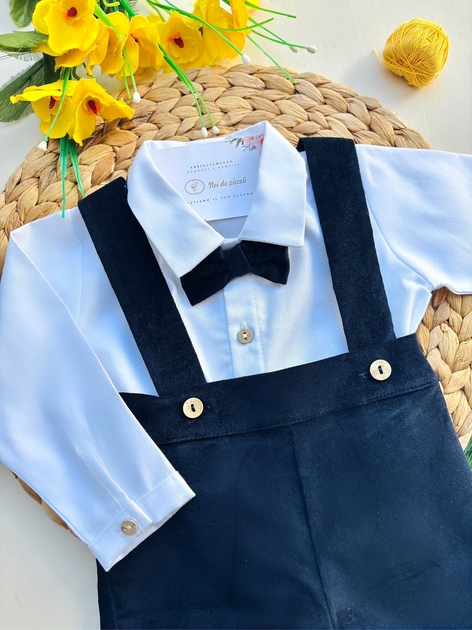SALOPETTE CON CAMICIA MARINO - Noi da piccoli