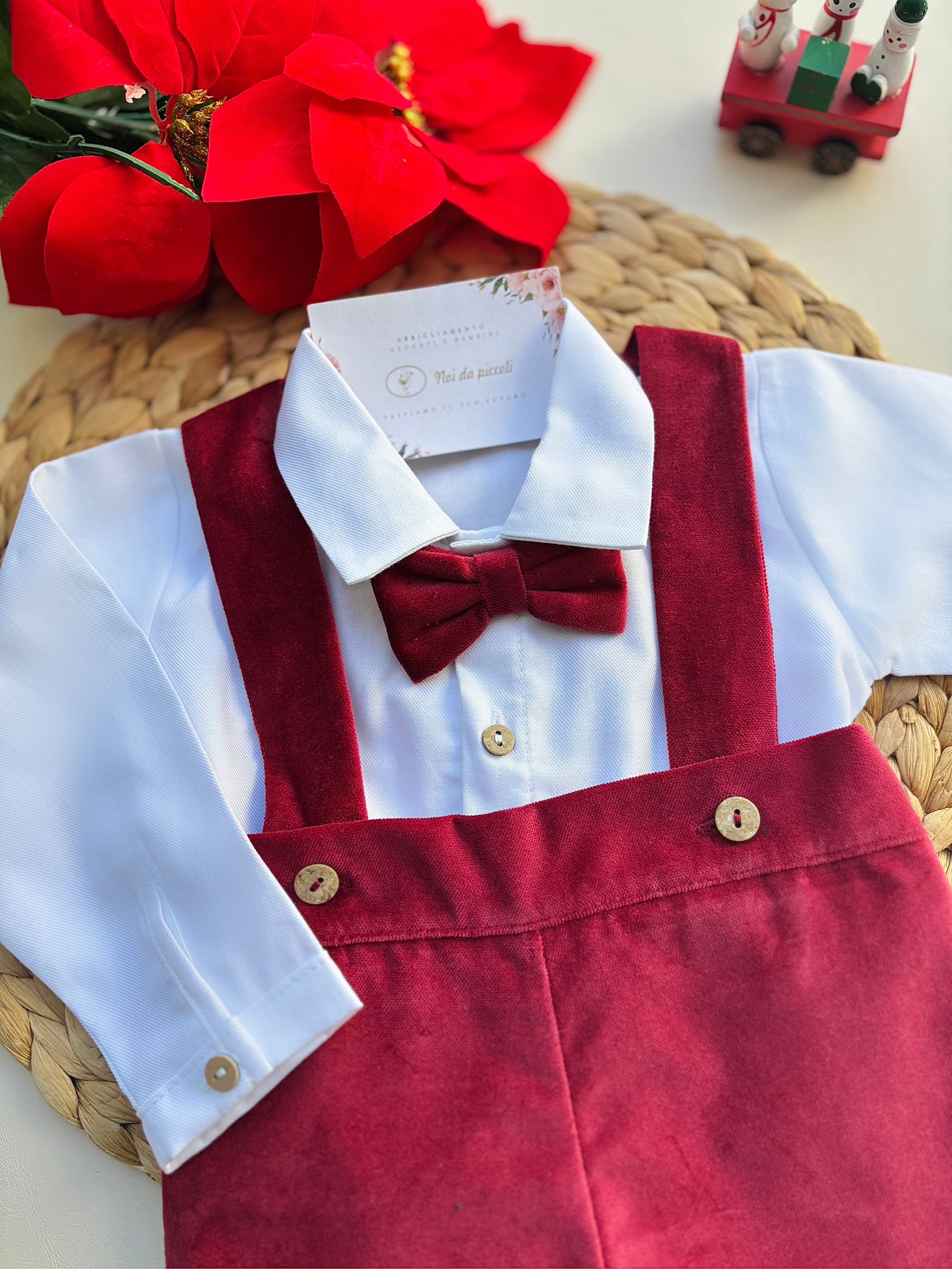 SALOPETTE CON CAMICIA rojo - Noi da piccoli