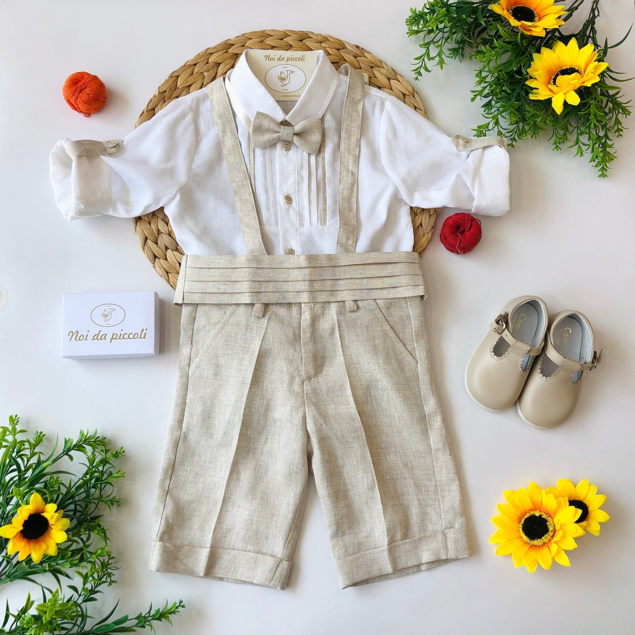 SALOPETTE CON CAMICINA E PAPILLON ARENA - Noi da piccoli