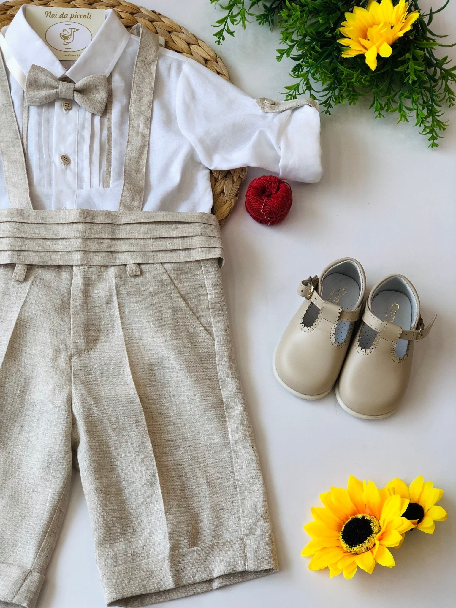 SALOPETTE CON CAMICINA E PAPILLON ARENA - Noi da piccoli