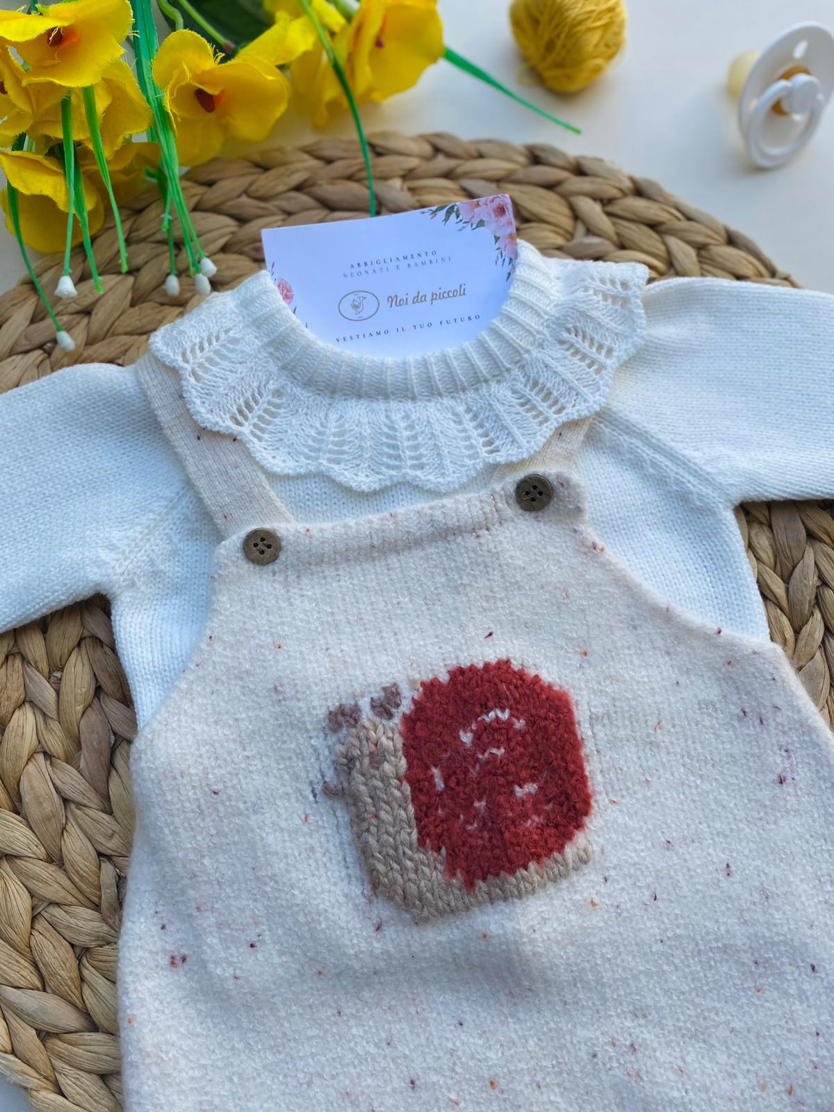 SALOPETTE CON DISEGNINI E MAGLIETTINA CINIGLIA CERAMICA - Noi da piccoli