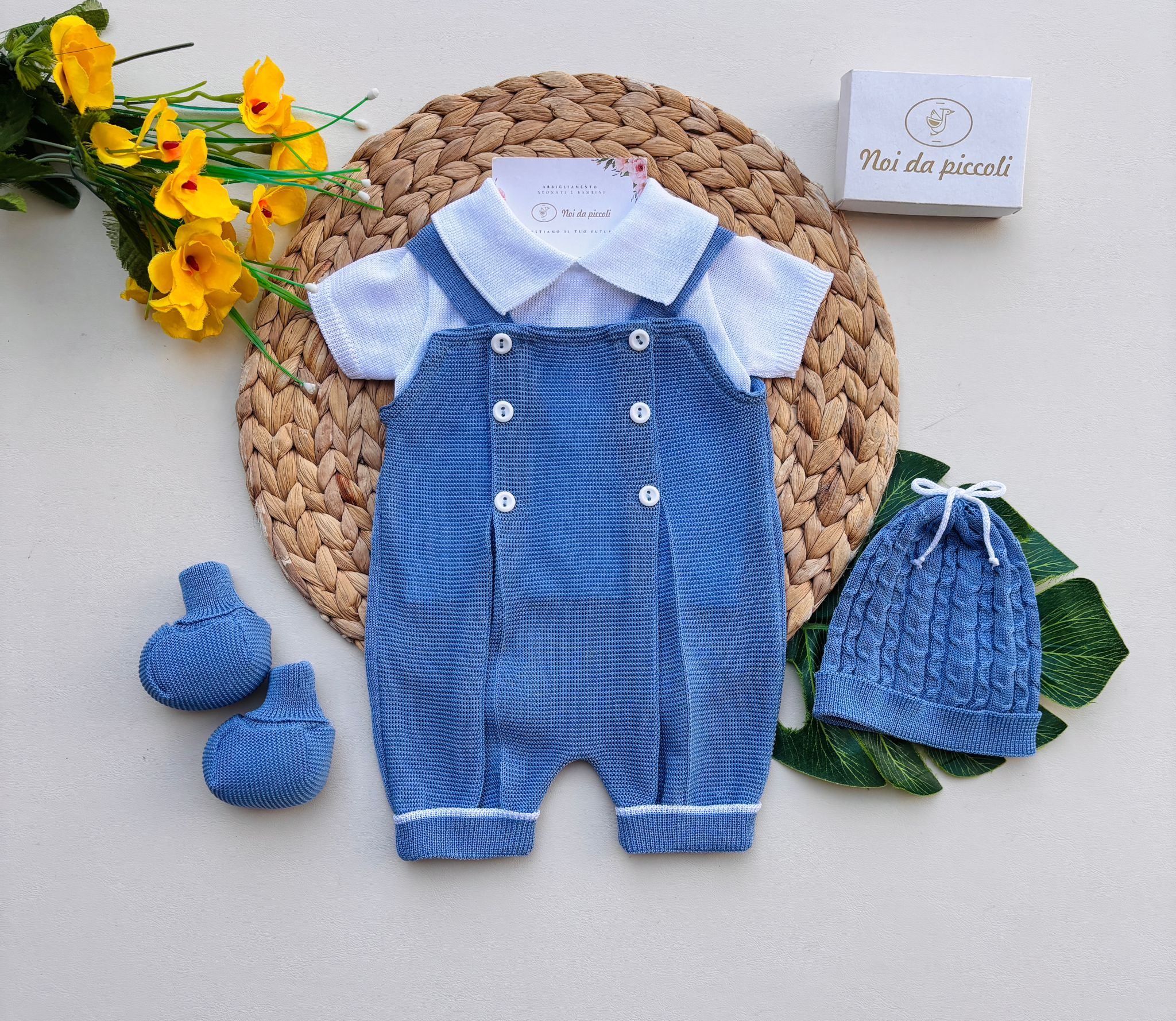 SALOPETTE CON PARURE 100% FILO DI COTONE AVION - Noi da piccoli