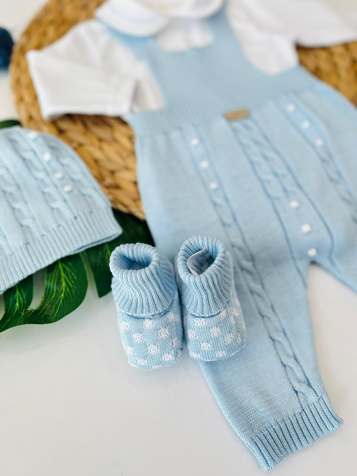 SALOPETTE CON PARURE 100% FILO DI COTONE POLVERE BIANCO - Noi da piccoli