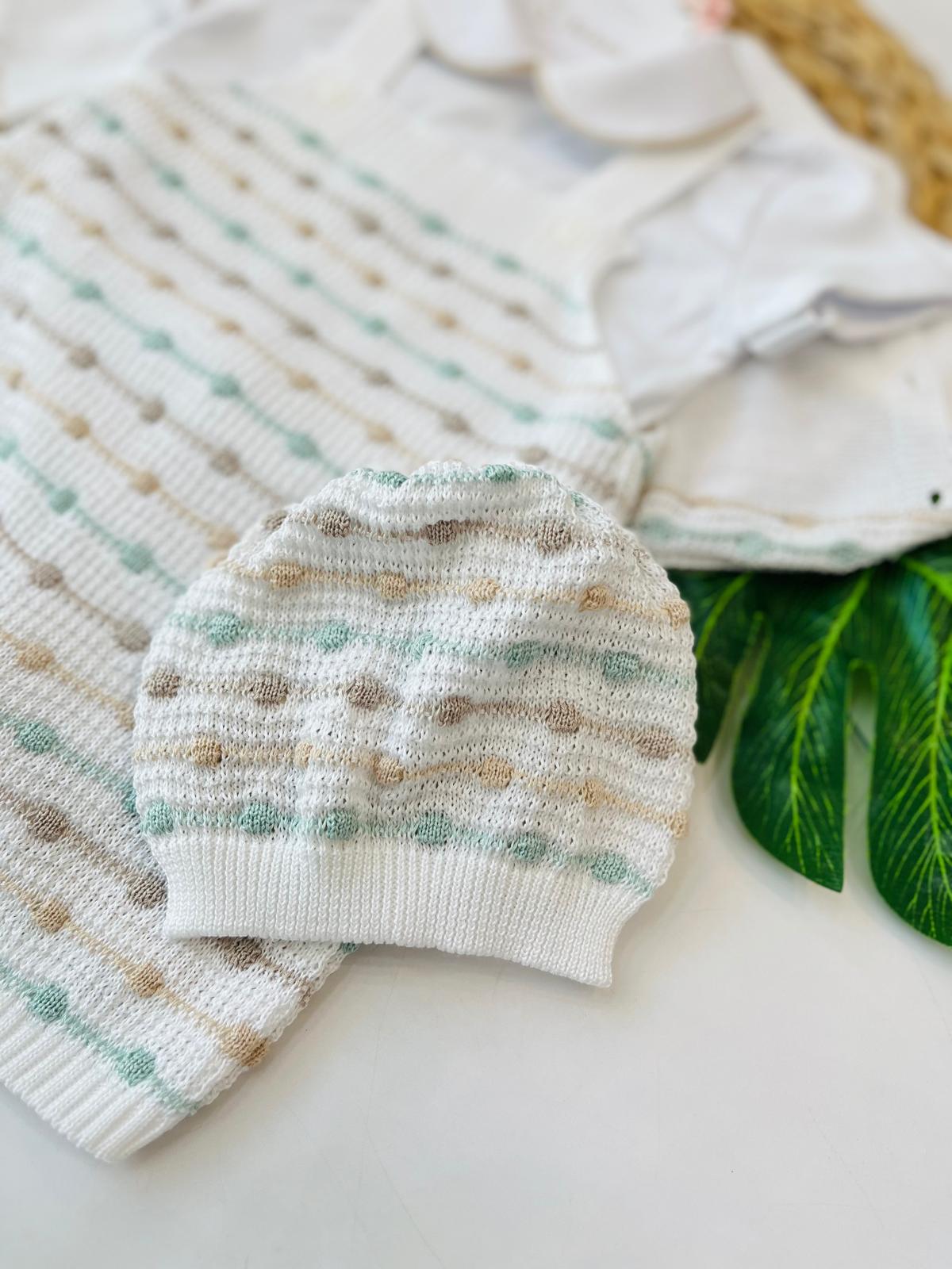 SALOPETTE CON PARURE 100% FILO DI COTONE SALVIA MULTICOLOR - Noi da piccoli