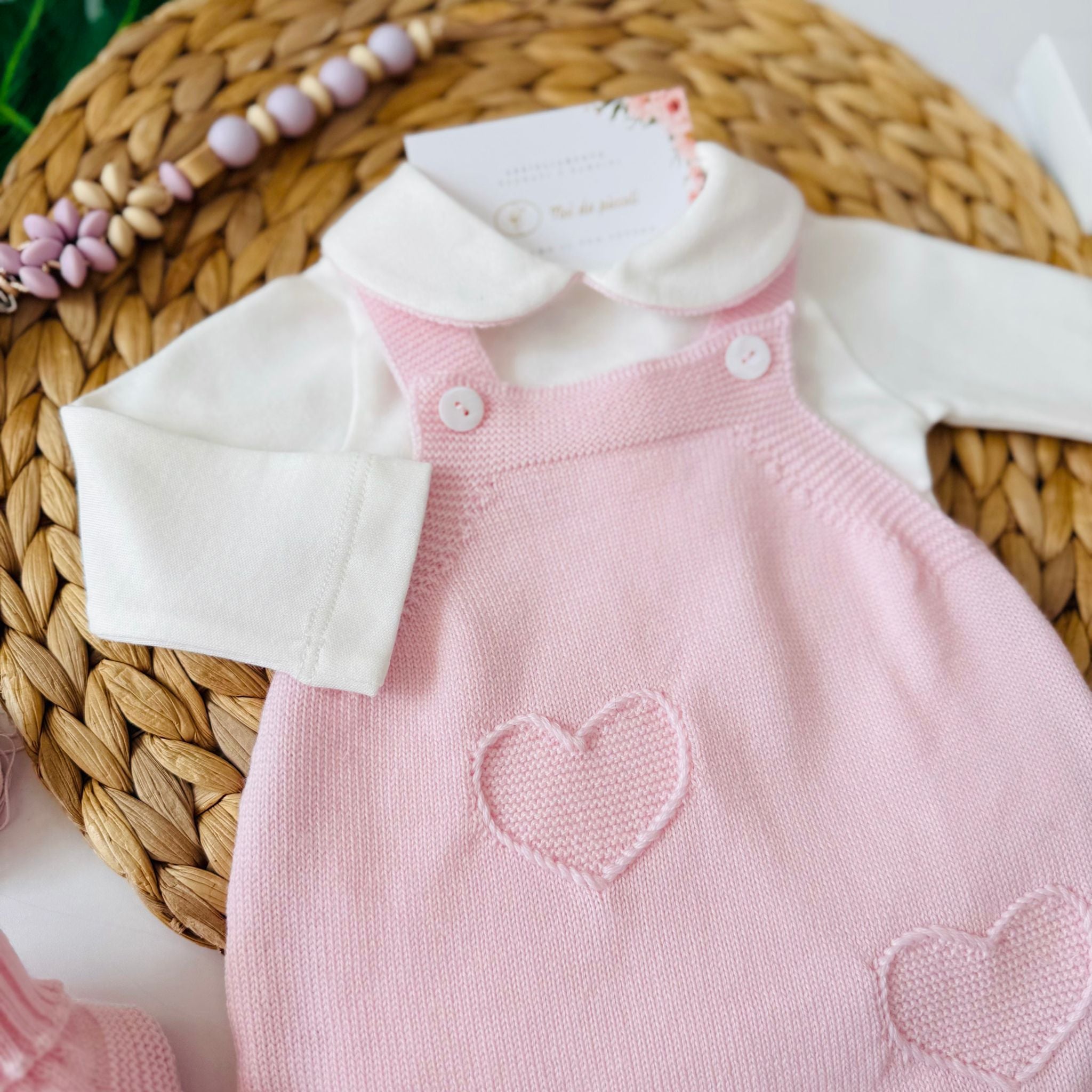 SALOPETTE CON PARURE 100% LANA ROSA - Noi da piccoli